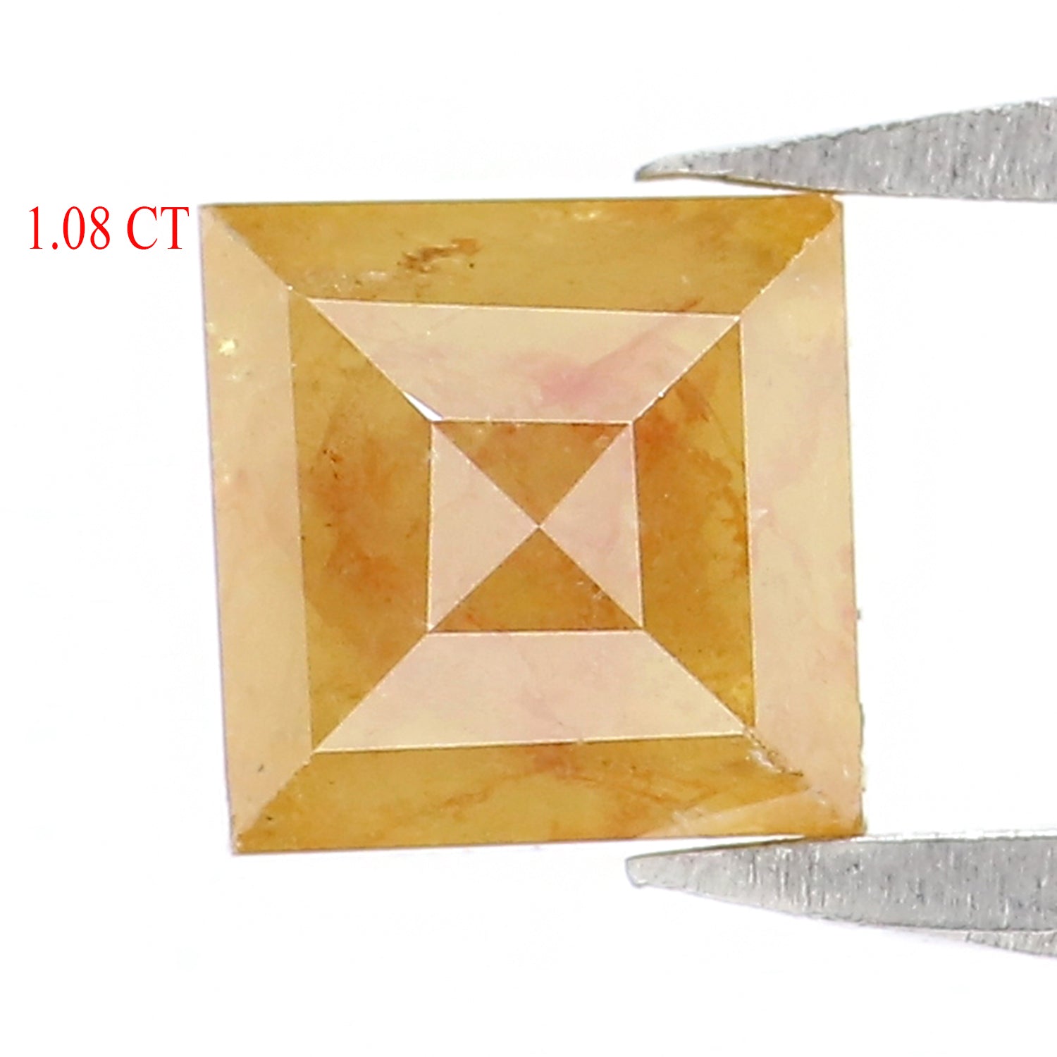 1.08 CT Natural Loose Square Shape Diamond Yellow Color Square Cut Diamond 4.80 MM Natural Loose Yellow Color Square Rose Cut Diamond LQ6165