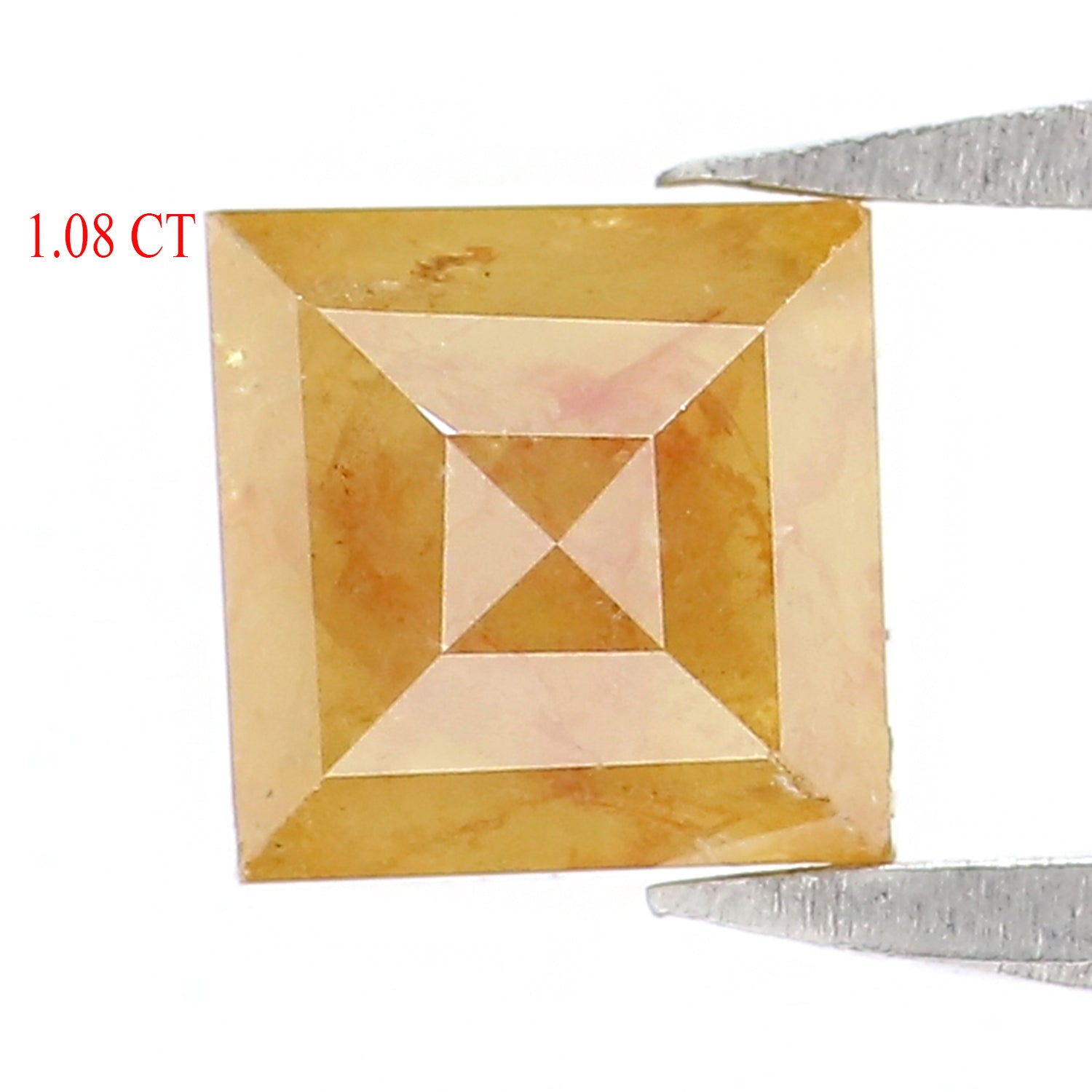 Natural Loose Square Diamond, Yellow Color Diamond, Natural Loose Diamond, Square Rose Cut Diamond, 1.08 CT Square Shape Diamond L6165