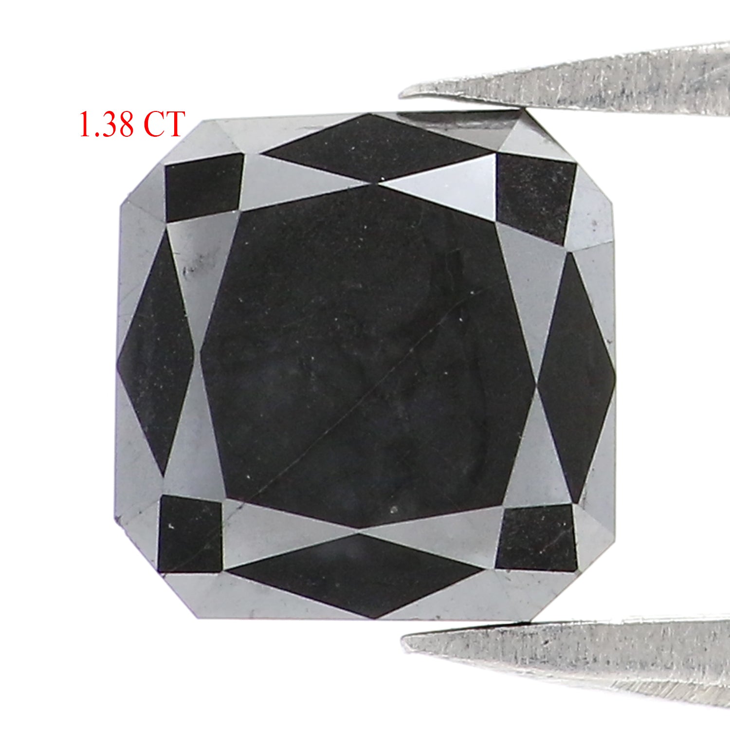 1.38 CT Natural Loose Radiant Shape Diamond Black Radiant Diamond 6.20 MM Natural Loose Black Color Diamond Radiant Rose Cut Diamond QL2987