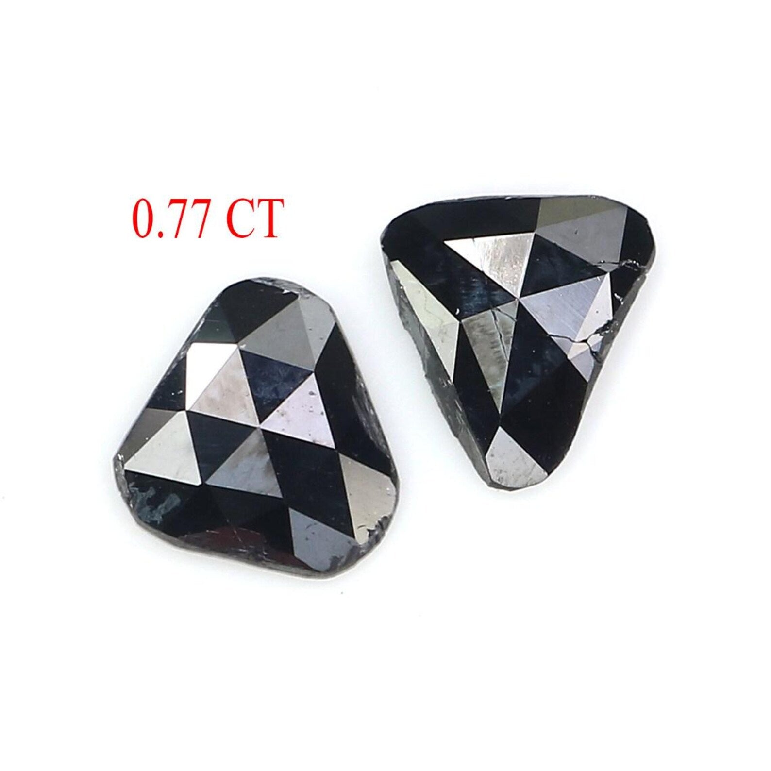 0.77 CT Natural Loose Slice Shape Diamond Black Color Irregular Diamond 6.00 MM Natural Diamond Black Color Slice Rose Cut Diamond NQ2432