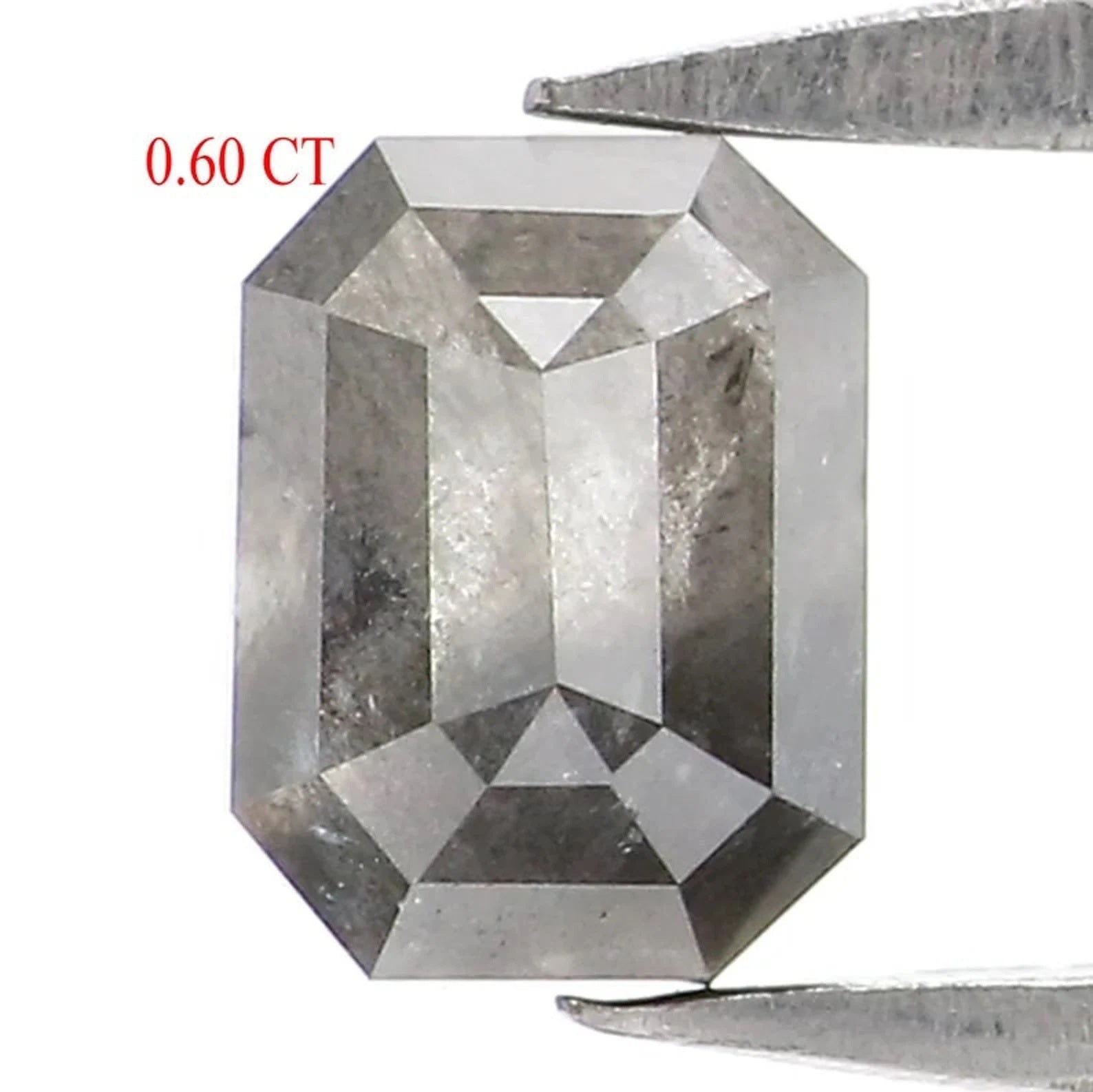 0.60 CT Natural Loose Emerald Shape Diamond Grey Color Emerald Cut Diamond 5.15 MM Natural Loose Diamond Emerald Rose Cut Diamond NQ9250