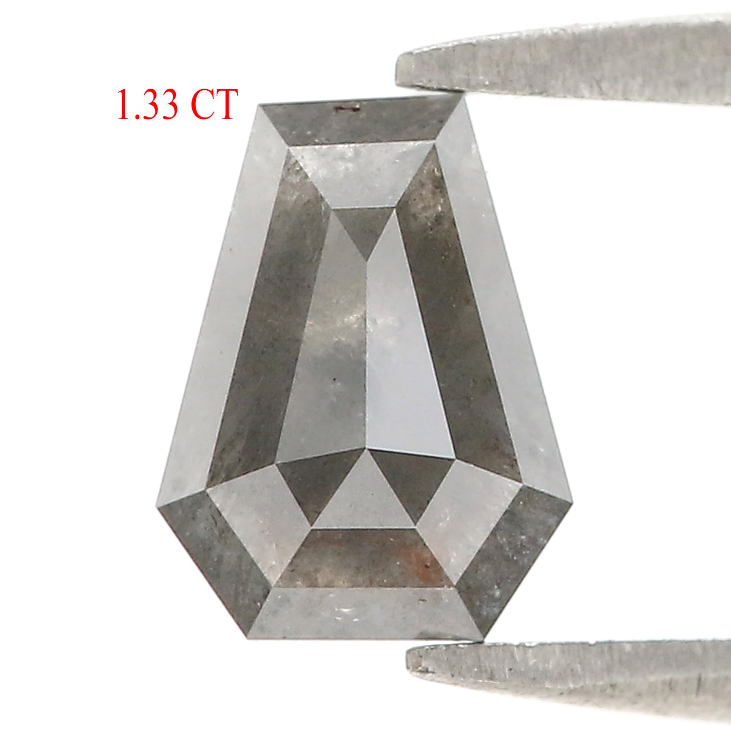 1.33 CT Natural Loose Coffin Shape Diamond Salt And Pepper Coffin Diamond 7.90 MM Natural Black Grey Color Coffin Rose Cut Diamond LQ3315