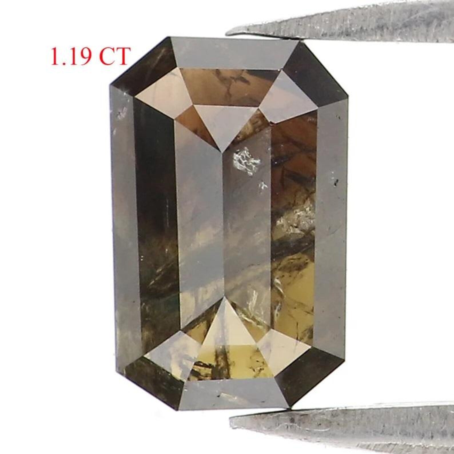1.19 CT Natural Loose Emerald Shape Diamond Brown Color Emerald Diamond 7.55 MM Natural Diamond Brown Color Emerald Rose Cut Diamond NQ2361