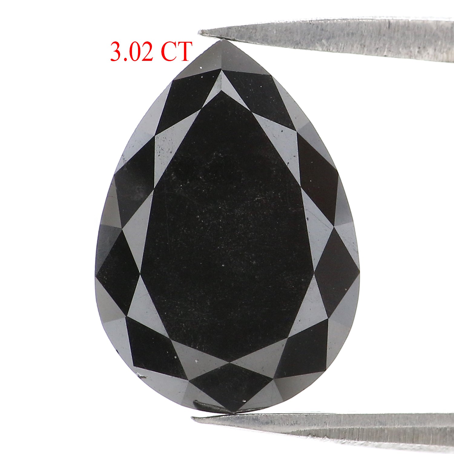 3.02 CT Natural Loose Pear Shape Diamond Black Color Pear Shape Diamond 12.40 MM Natural Loose Diamond Black Pear Rose Cut Diamond LC01