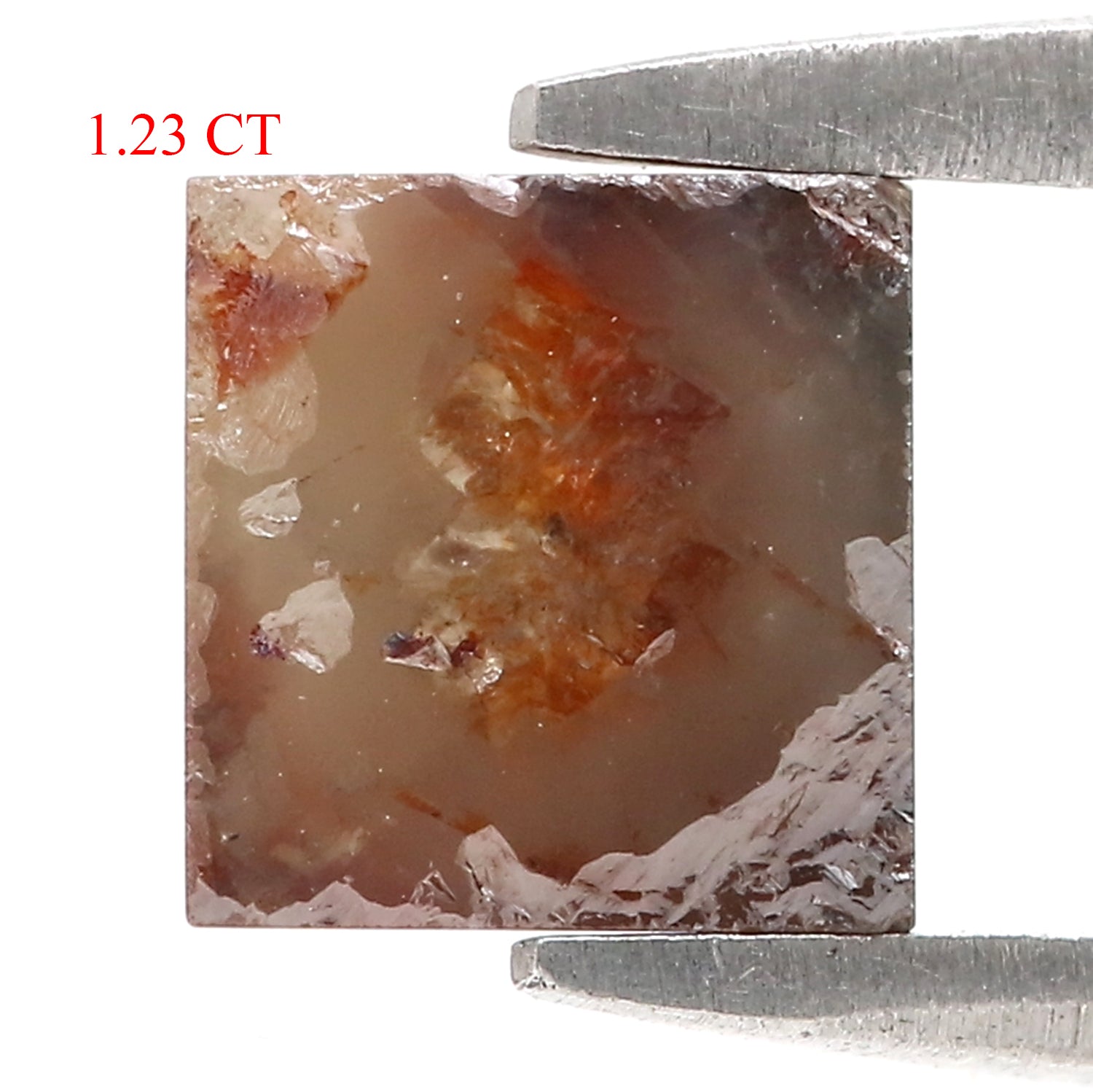Natural Square Brown Color Diamond 1.23 CT Loose Rose Cut Brown Stone 5.75 MM Rustic Square Diamond For Custom Engagement Ring L3660
