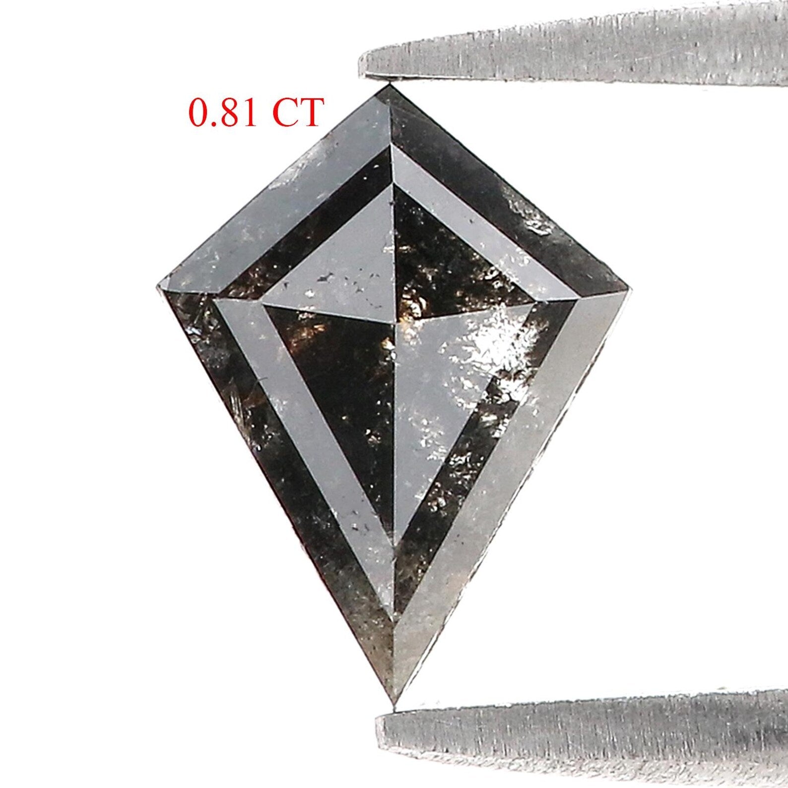 0.81 CT Natural Loose Kite Shape Diamond Salt And Pepper Kite Diamond 9.20 MM Natural Black Gray Color Diamond Kite Rose Cut Diamond N2593