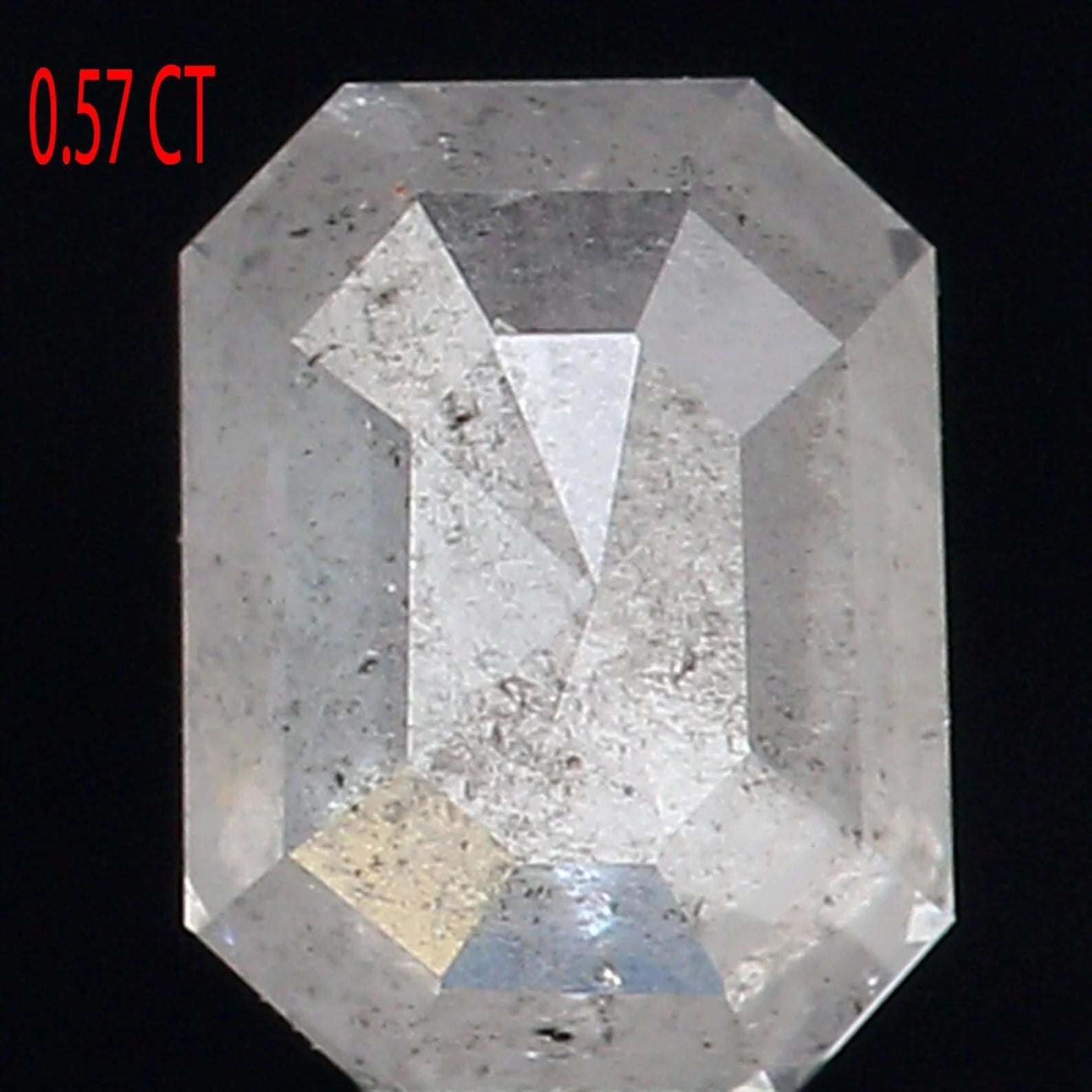 0.57 CT Natural Loose Emerald Shape Diamond Grey Color Emerald Cut Diamond 5.55 MM Natural Loose Grey Color Emerald Rose Cut Diamond NQ541