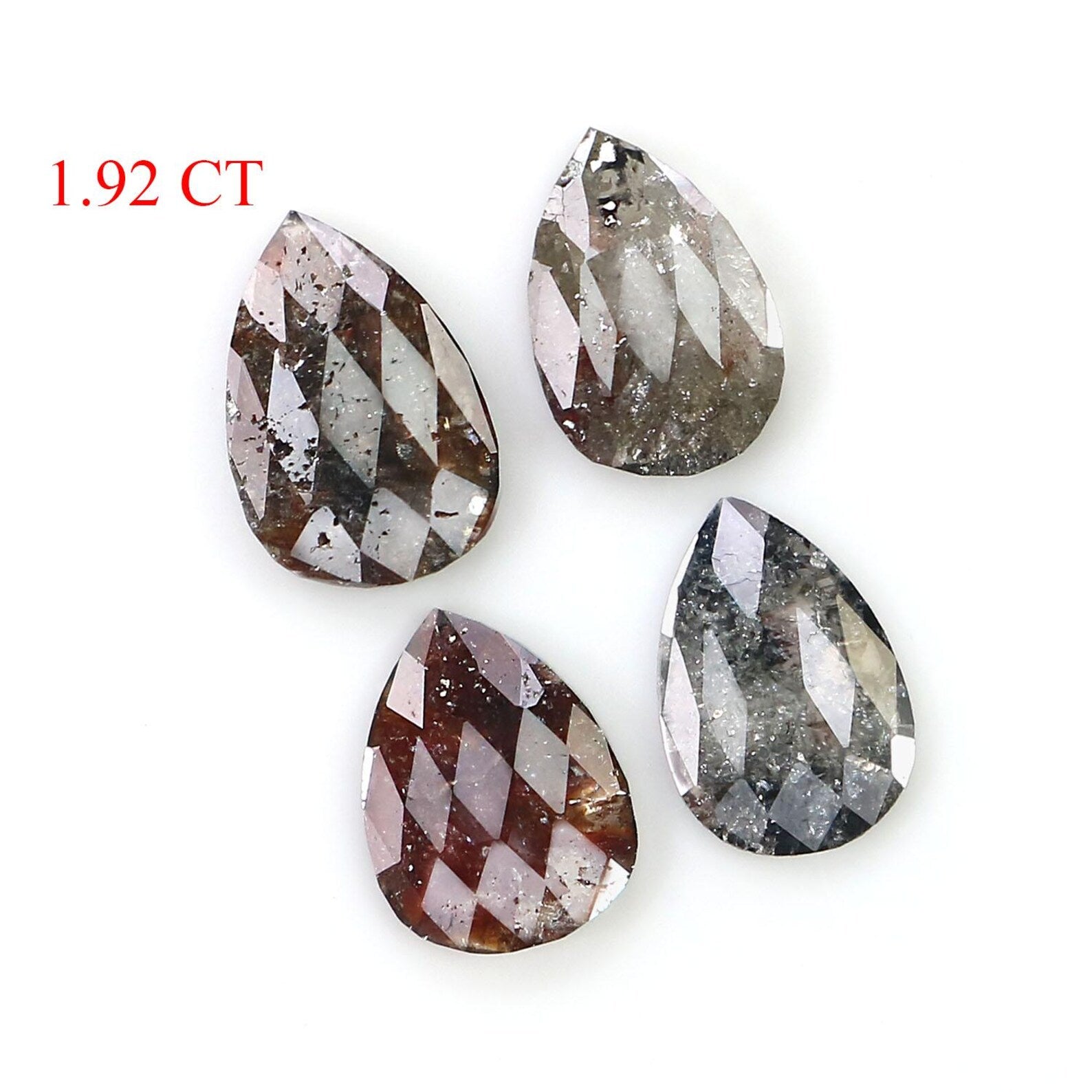 1.92 CT Natural Loose Pear Shape Diamond Black Color Pear Diamond 7.95 MM Natural Loose Diamond Brown Color Pear Rose Cut Diamond NQ2543