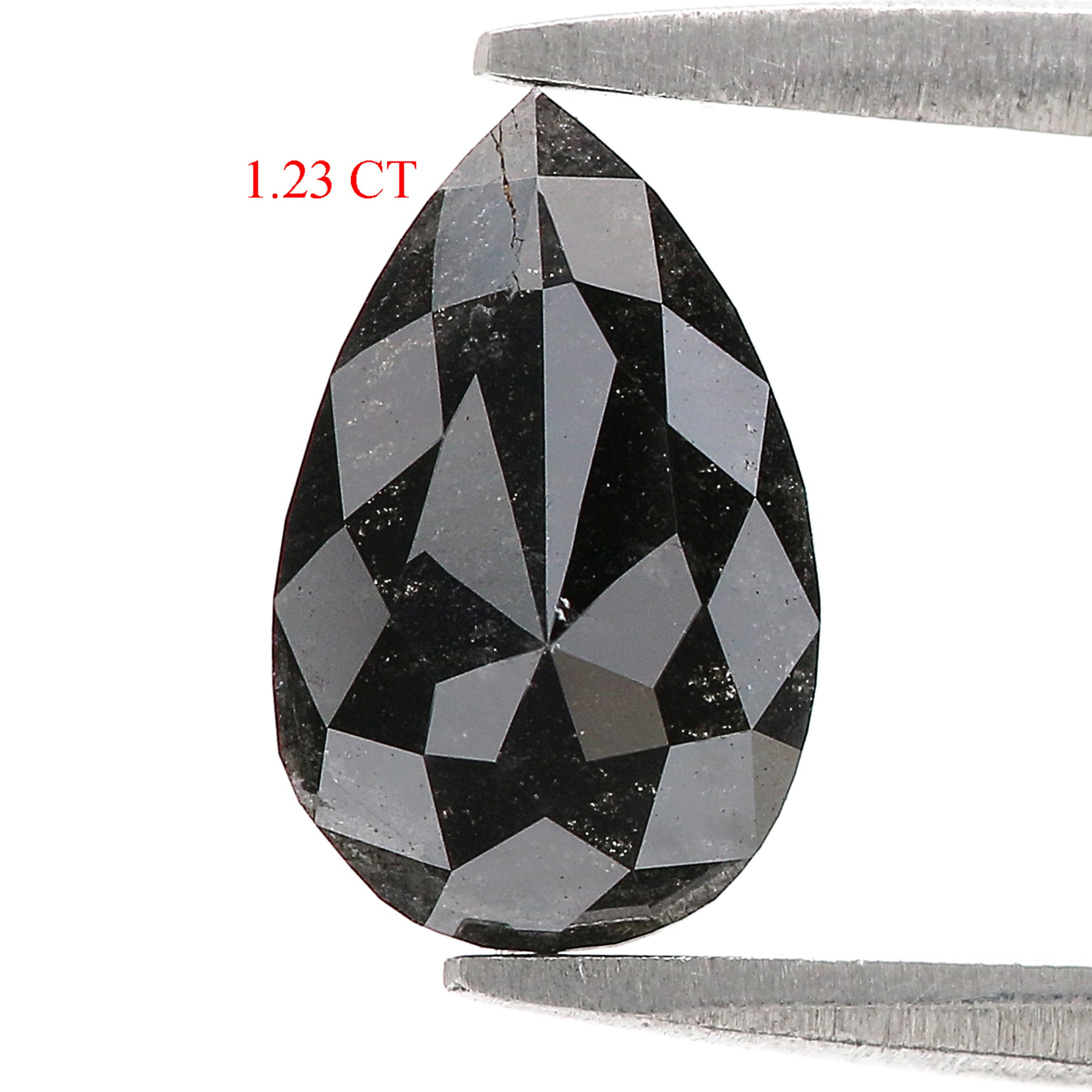 1.23 CT Natural Loose Pear Shape Diamond Salt And Pepper Pear Diamond 9.60 MM Natural Loose Black Grey Color Pear Rose Cut Diamond NQ2028