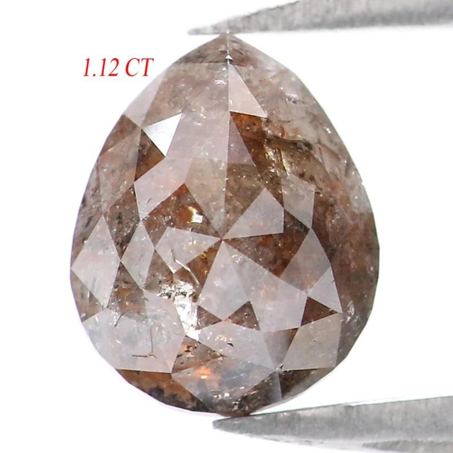 1.12 CT Natural Loose Pear Shape Diamond Brown Color Pear Diamond 6.90 MM Natural Loose Diamond Brown Color Pear Rose Cut Diamond NQ9963