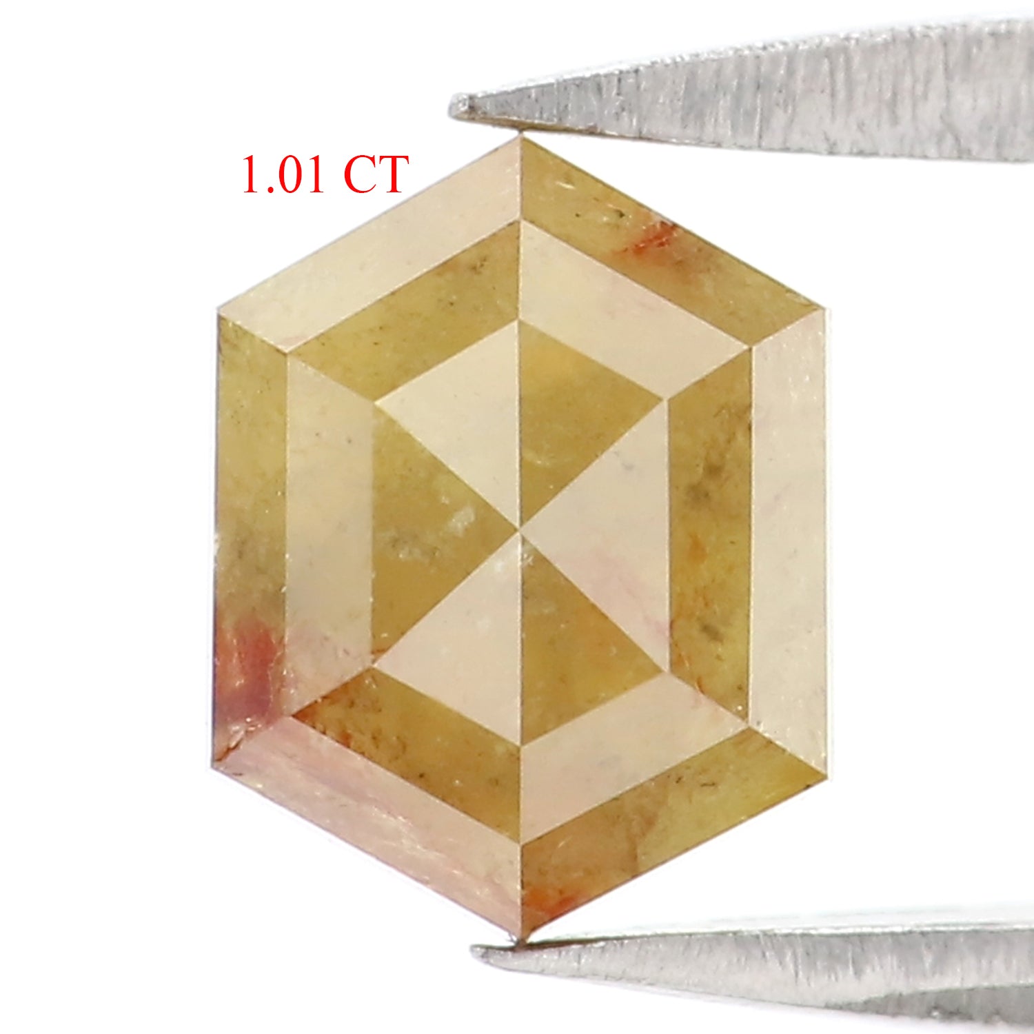 Natural Loose Hexagon Diamond, Yellow Color Diamond, Natural Loose Diamond, Hexagon Rose Cut Diamond, 1.01 CT Hexagon Shape Diamond L9917