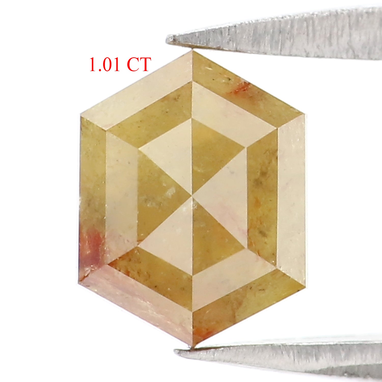 1.01 CT Natural Loose Hexagon Shape Diamond Yellow Color Hexagon Cut Diamond 6.70 MM Natural Yellow Color Hexagon Rose Cut Diamond LQ9917