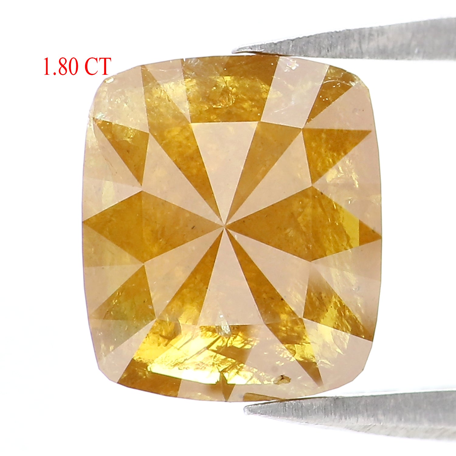 1.80 CT Natural Loose Cushion Shape Diamond Yellow Color Cushion Cut Diamond 8.50 MM Natural Yellow Diamond Cushion Rose Cut Diamond LQ4462