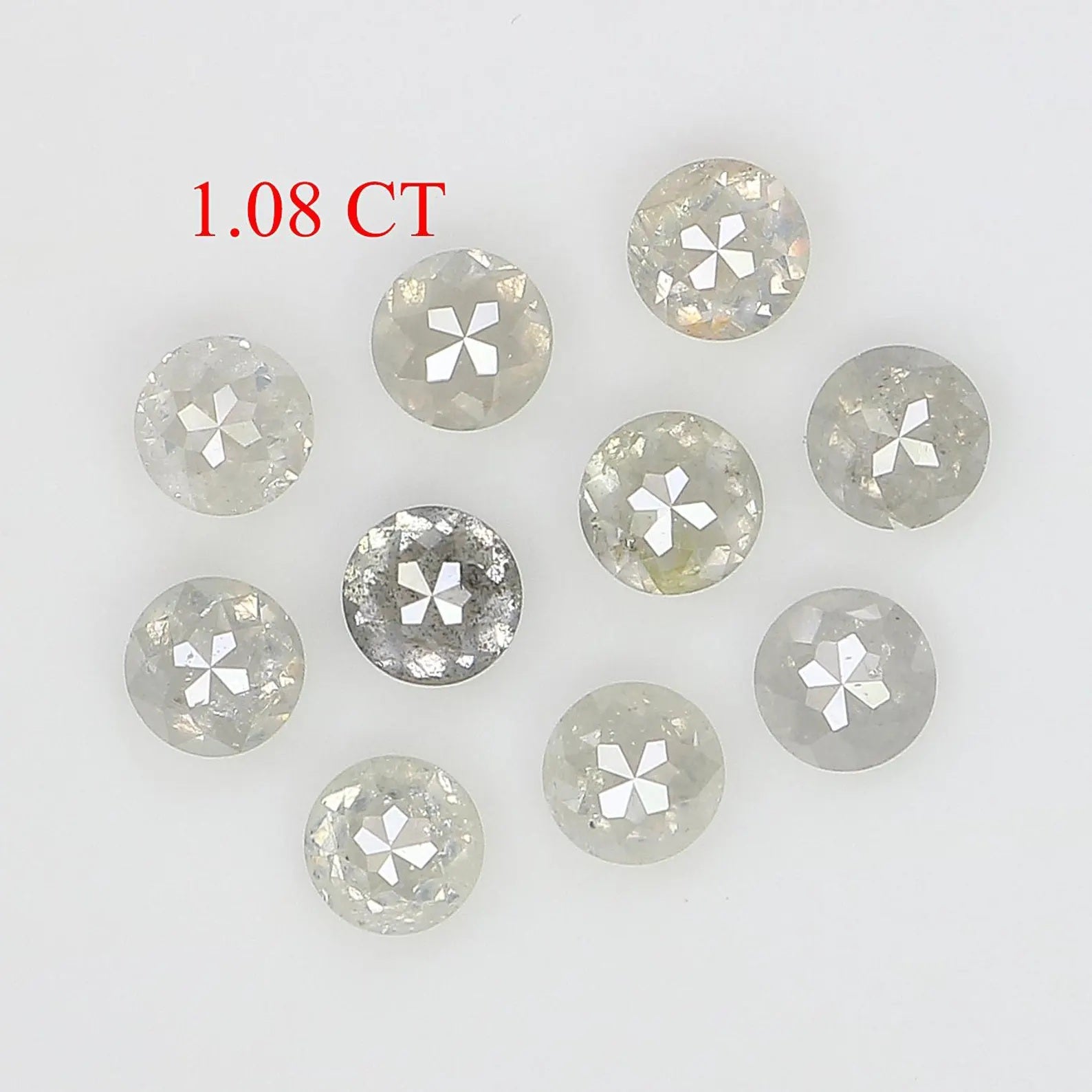 1.08 CT Natural Loose Round Shape Diamond Grey Color Round Diamond 2.75 MM Natural Loose Diamond Grey Color Round Rose Cut Diamond NQ2559