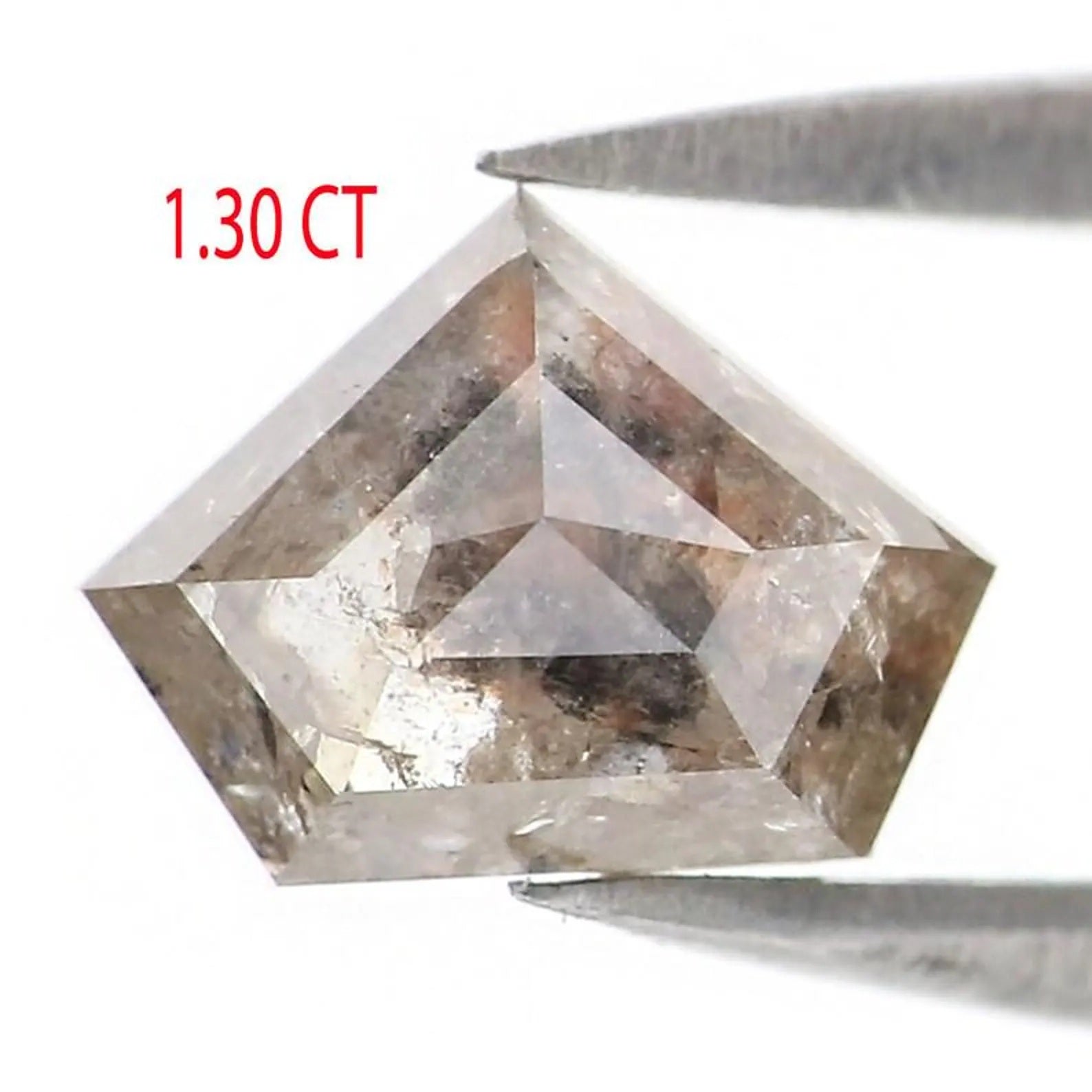 1.30 CT Natural Loose Shield Shape Diamond Grey Color Shield Cut Diamond 5.85 MM Natural Loose Brown Color Shield Rose Cut Diamond NQB7039
