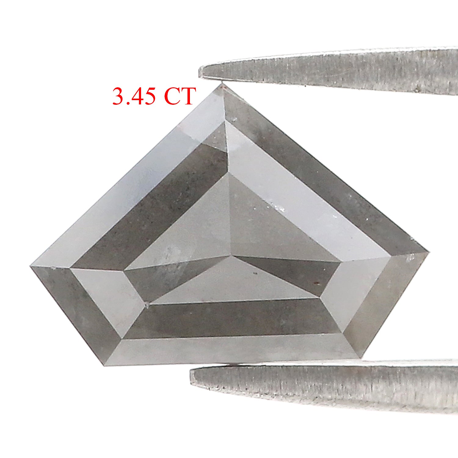 3.45 Ct Natural Loose Shield Shape Diamond Salt And Pepper Shield Shape Diamond 8.70 MM Natural Gray Color Shield Rose Cut Diamond QL1055