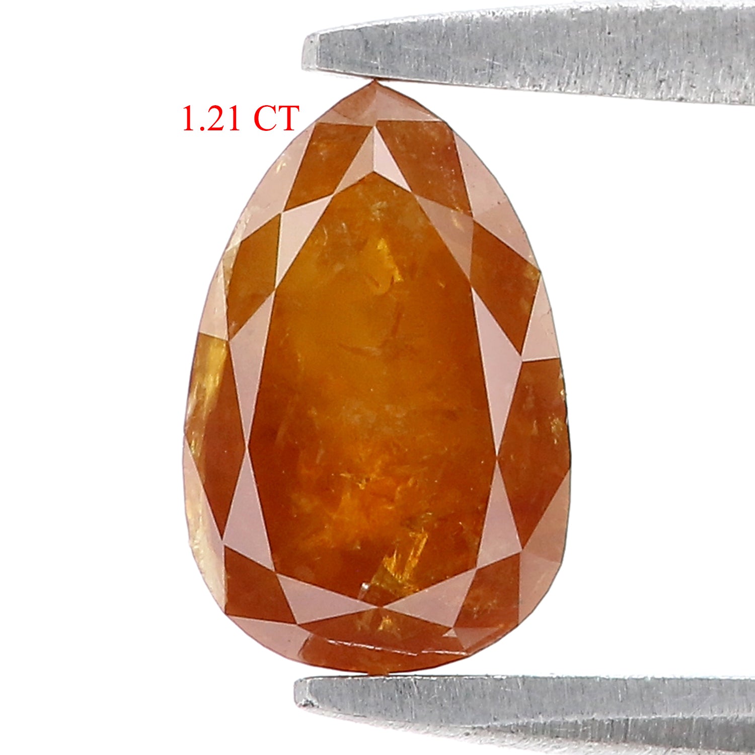 1.21 CT Natural Loose Pear Shape Diamond Brown Color Pear Diamond 7.70 MM Natural Loose Diamond Brown Color Pear Rose Cut Diamond N2660