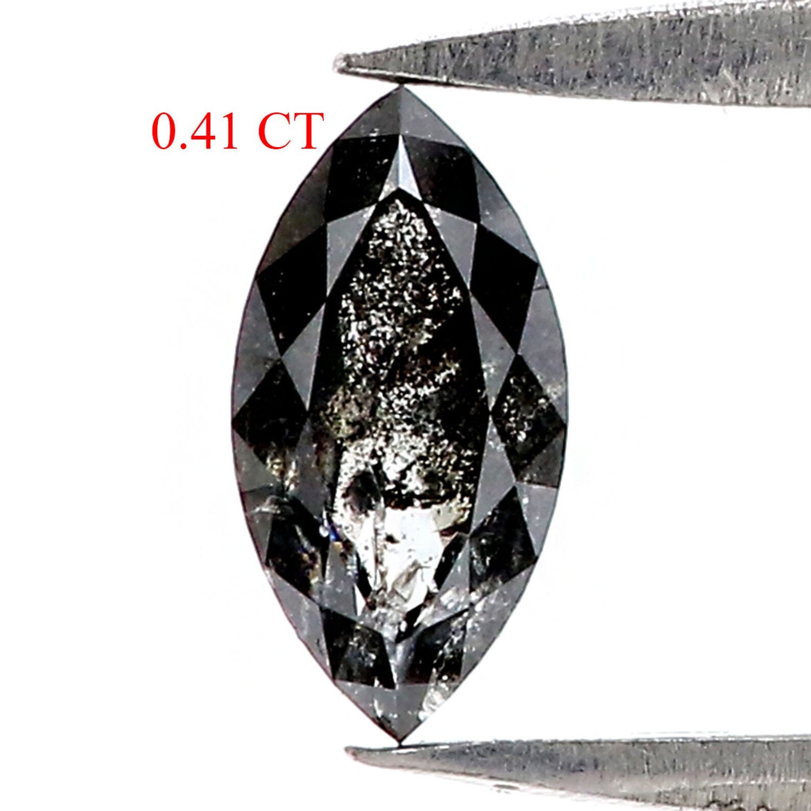 0.41 Ct Natural Loose Marquise Shape Diamond Salt And Pepper Marquise Diamond 7.00 MM Natural Black Grey Color Marquise Diamond KDN2490-1