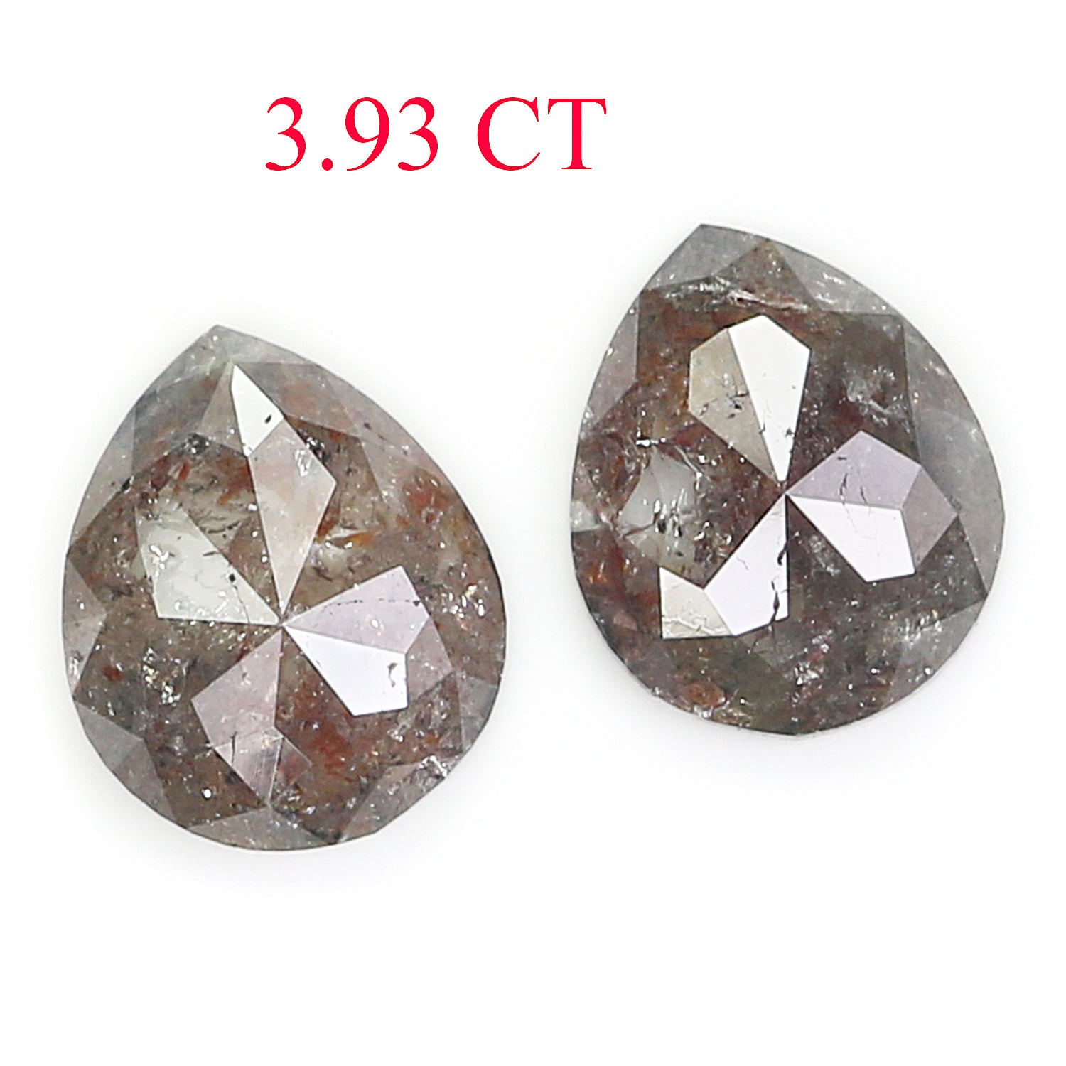 3.93 CT Natural Loose Pear Cut Pair Diamond Brown Color Pear Shape Diamond 9.85 MM Natural Loose Brown Diamond Pear Rose Cut Diamond L6618