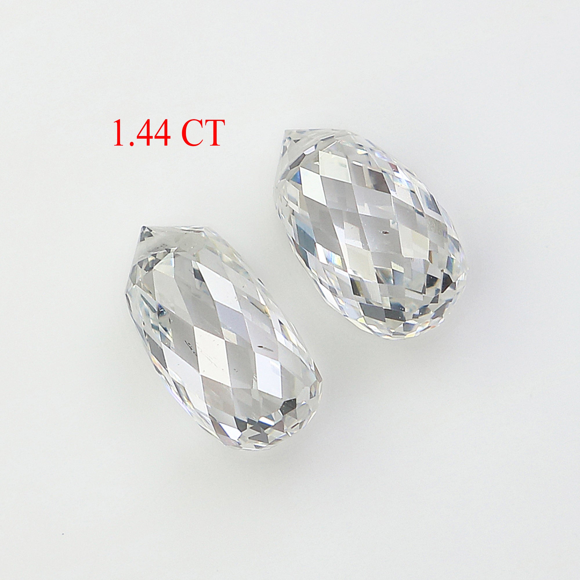 1.44 CT Lab Grown Briolette Cut White - F Color VS Clarity Diamond Lab Grown CVD Diamond Lab Created Diamond Drop Rose Cut Diamond L3303