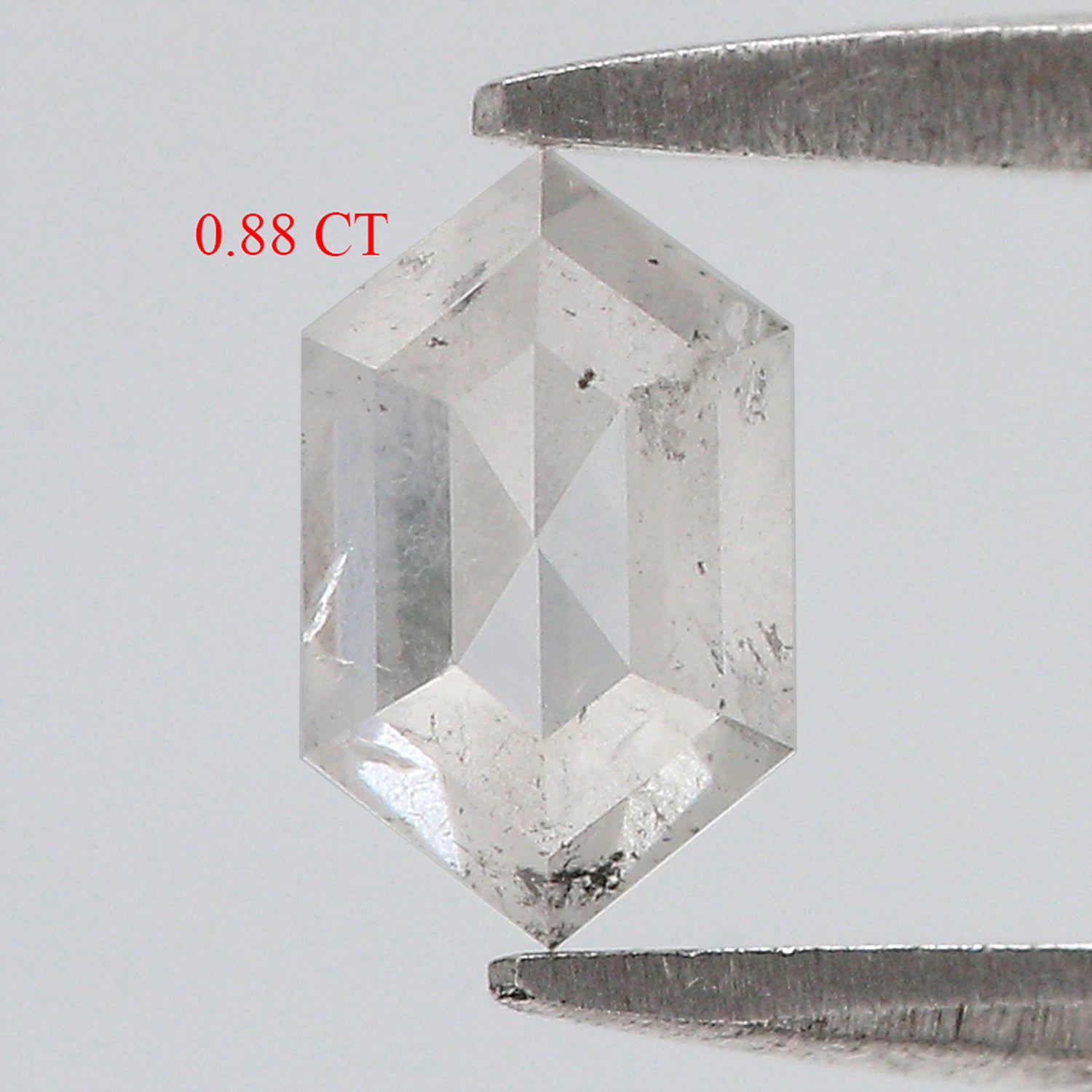0.88 Ct Natural Loose Hexagon Shape Diamond Grey Hexagon Cut Diamond 7.25 MM Natural Loose Grey Color Diamond Hexagon Rose Cut Diamond QL212
