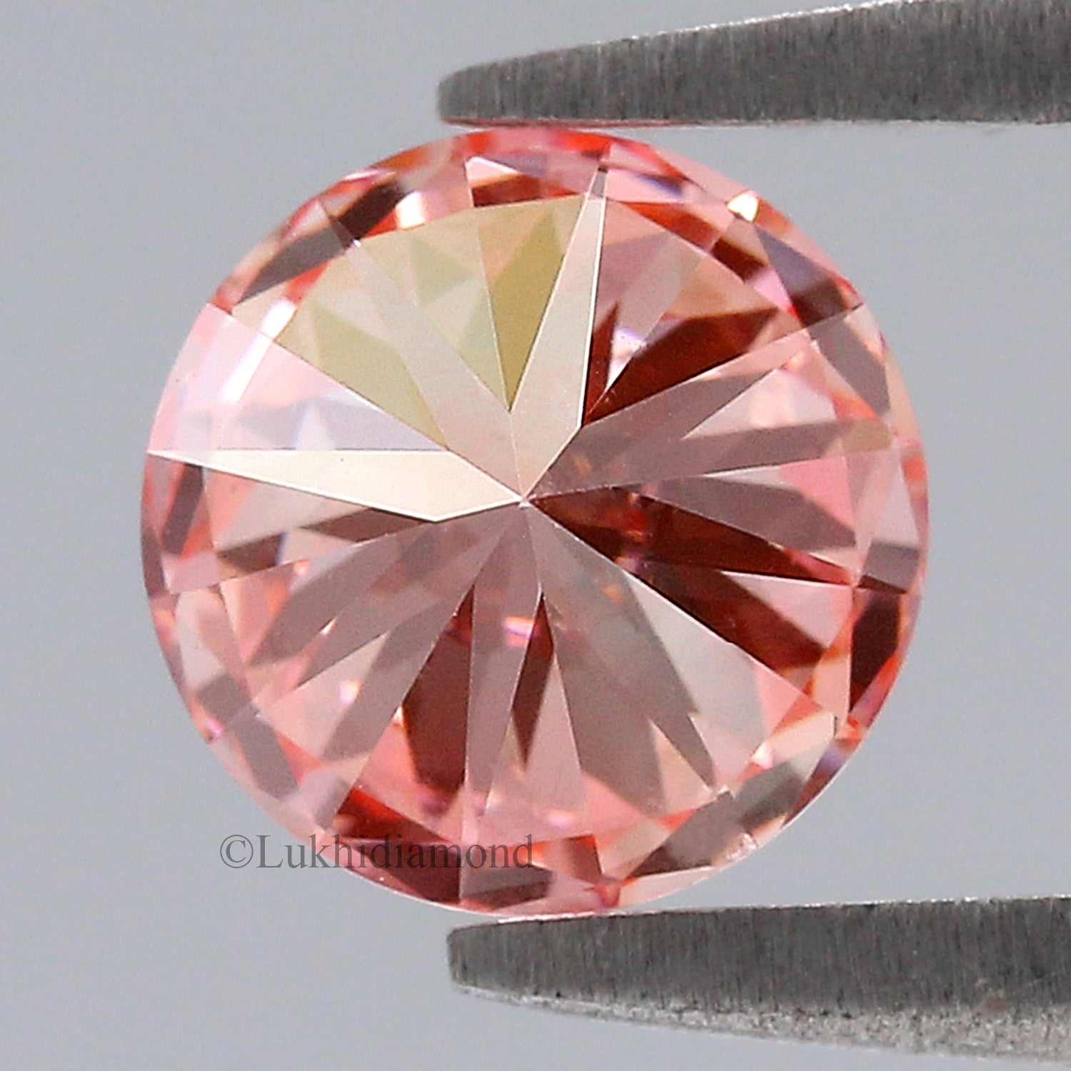 1.09 CT IGI Certified Round Brilliant Cut Fancy Intense Pink Color VS2 Clarity Diamond Lab Grown Diamond Lab Created Round CVD Diamond L3293