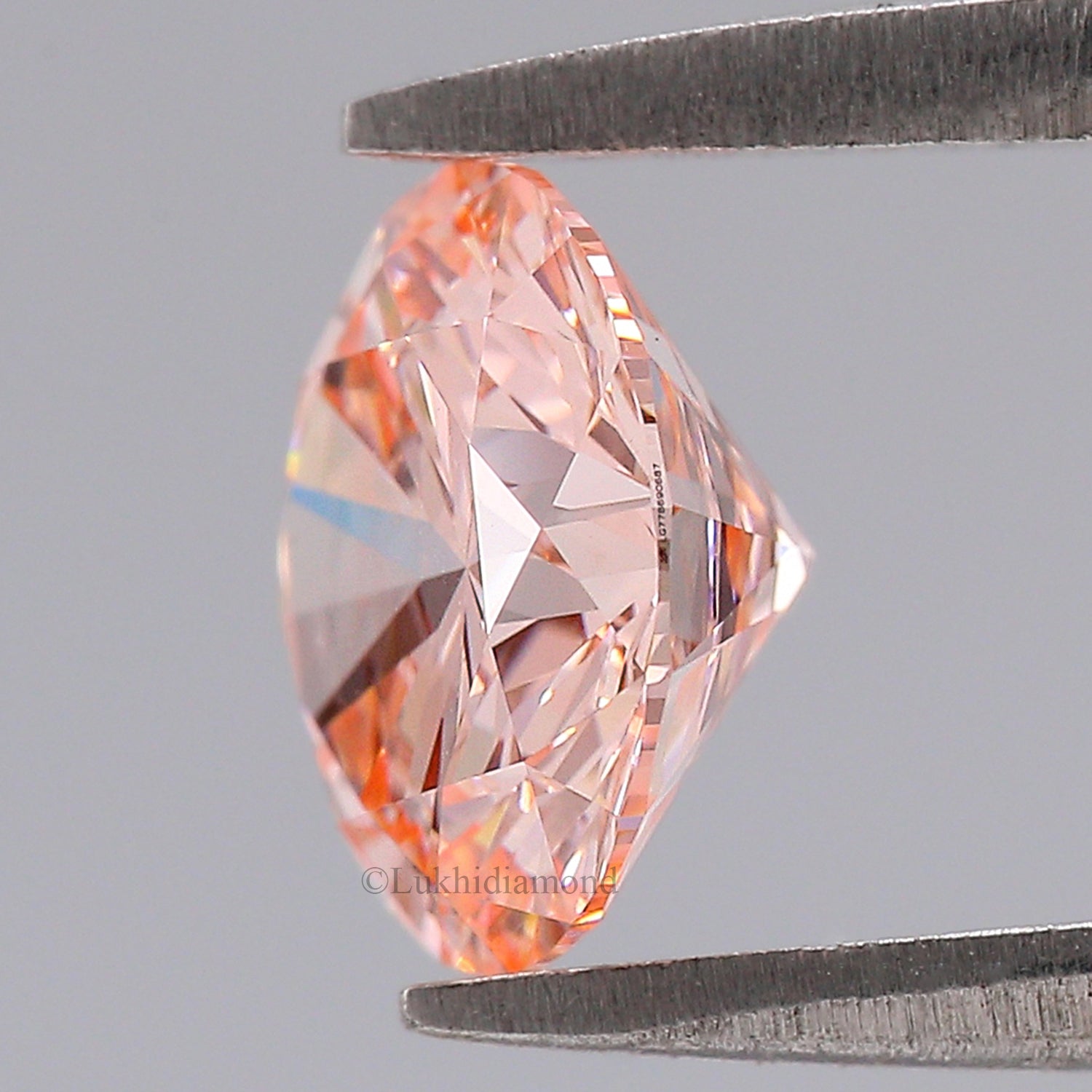 1.65 CT IGI Certified Round Brilliant Cut Fancy Intense Pink Color VS2 Clarity Diamond Lab Grown Diamond Lab Created Round CVD Diamond L3584