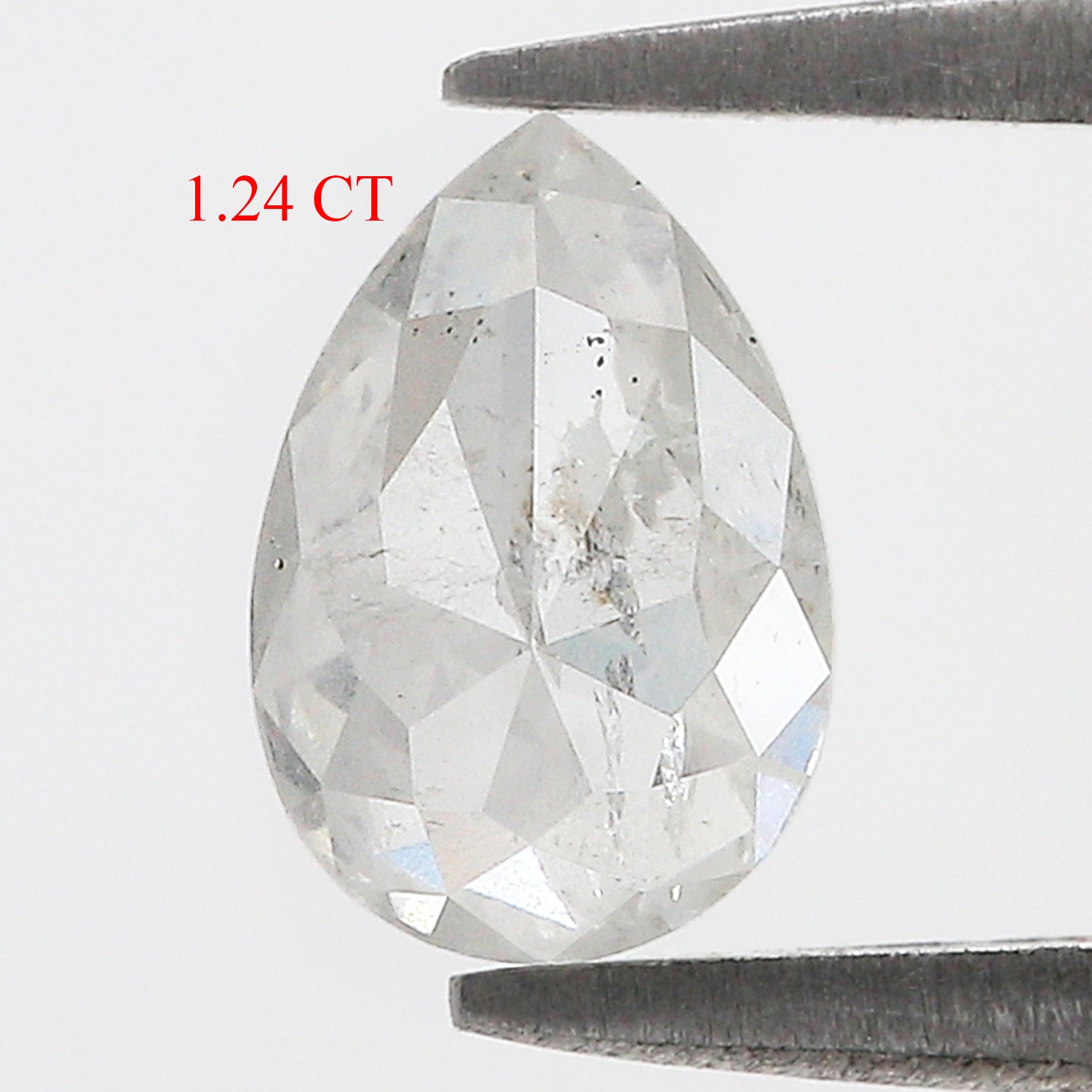 1.24 CT Natural Loose Pear Shape Diamond White - G Color Pear Cut Diamond 8.30 MM Natural Loose White Diamond Pear Rose Cut Diamond L3536