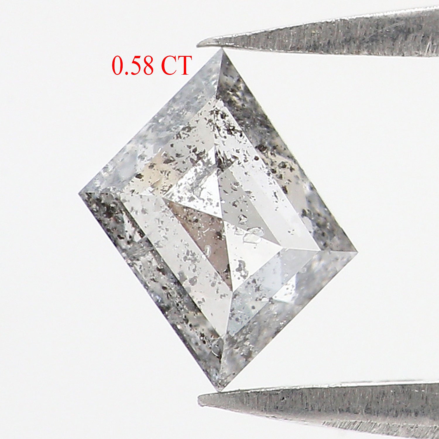 0.58 CT Natural Loose Kite Shape Diamond Salt And Pepper Kite Shape Diamond 7.00 MM Natural Black Grey Color Kite Rose Cut Diamond LQ7666