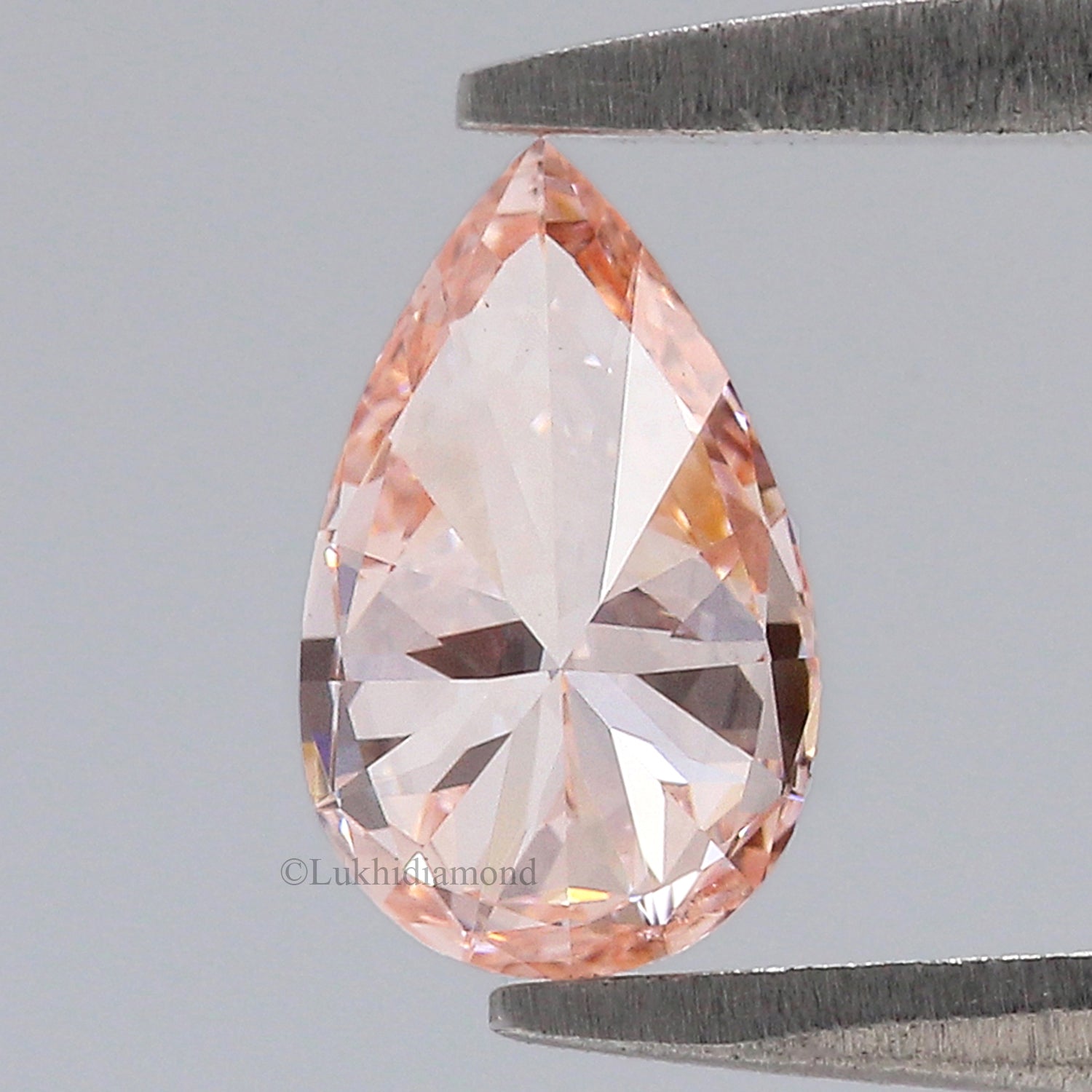 0.61 CT IGI Certified Pear Brilliant Cut Diamond Fancy Vivid Pink Color VS1 Clarity Lab Grown Diamond Lab Created Pear CVD Diamond L3493