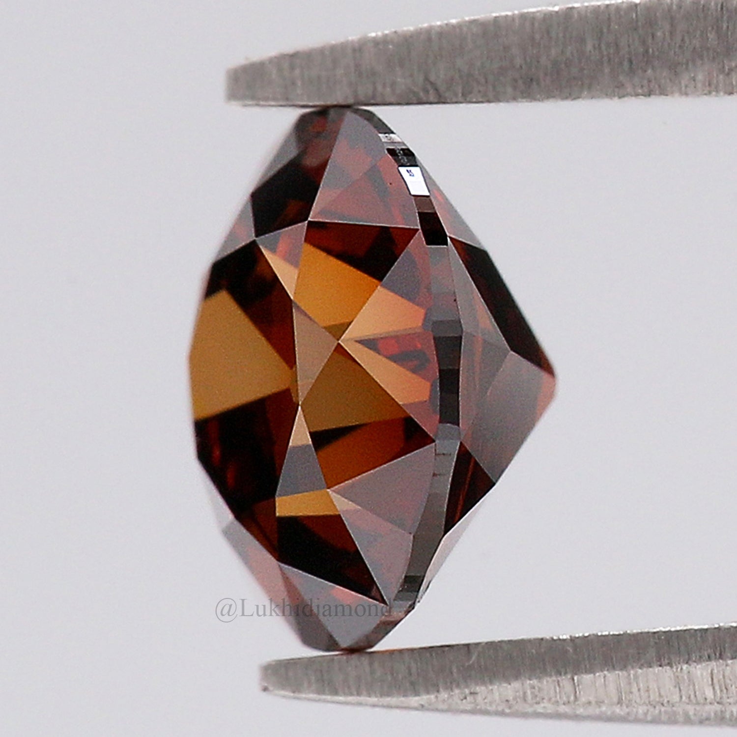 1.56 CT IGI Certified Round Old European Cut Diamond Fancy Deep Orange Color VS1 Clarity Lab Grown Diamond Lab Created Lab Diamond L3663