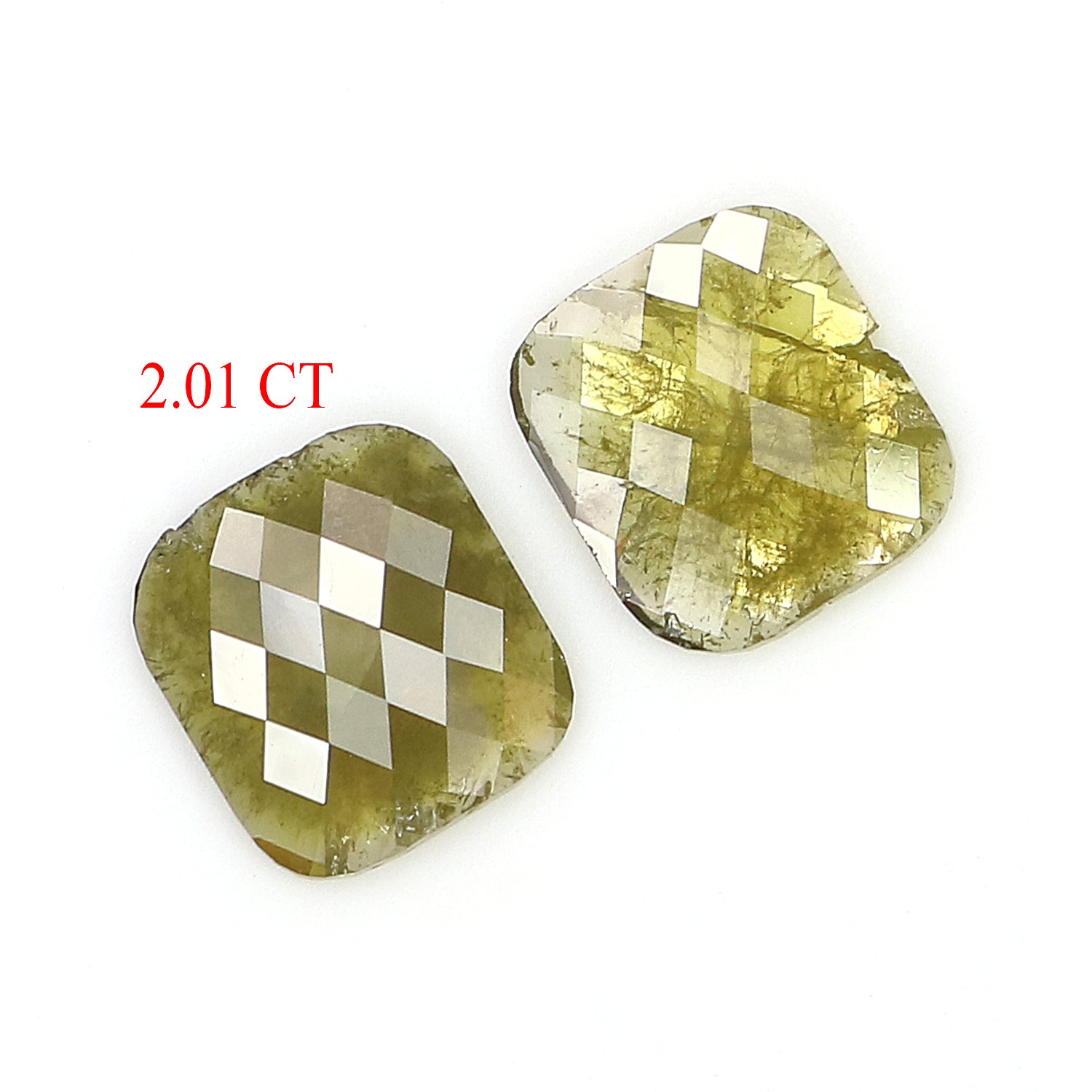 2.01 CT Natural Loose Cushion Shape Diamond Yellow Color Cushion Rose Cut Diamond 7.55 MM Natural Cushion Shape Yellow Color Diamond LQ2993