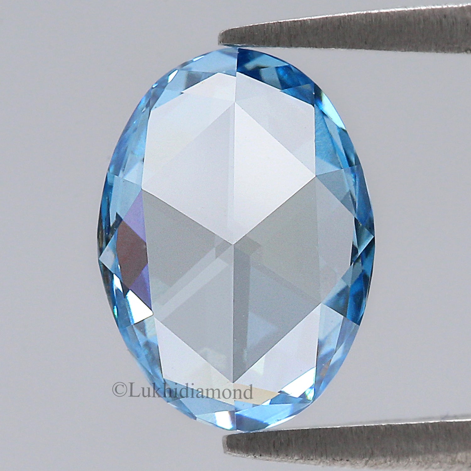 1.70 CT IGI Certified Oval Rose Cut Diamond Fancy Intense Blue Color VS1 Clarity Diamond Lab Grown Diamond Lab Created Oval Diamond L3294