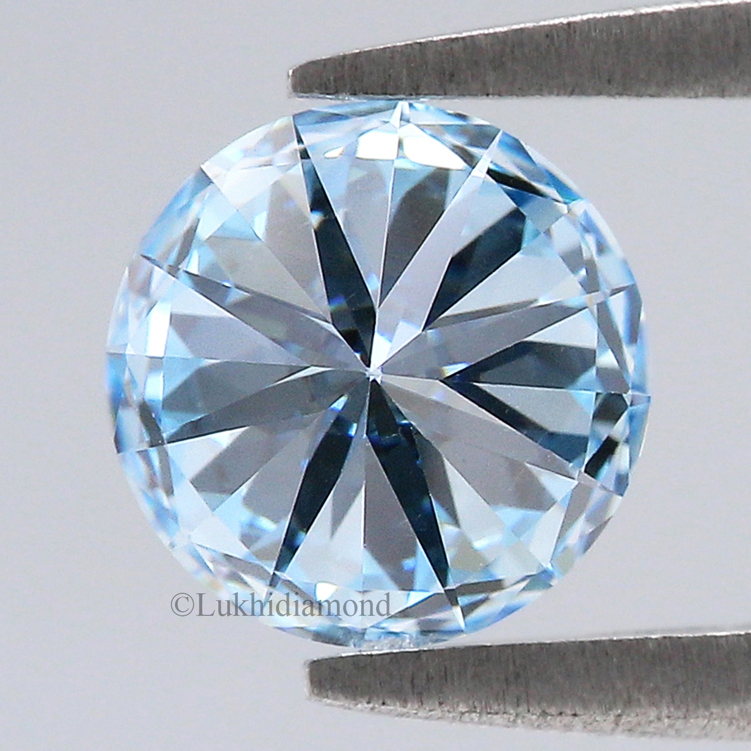1.24 CT IGI Certified Round Brilliant Cut Fancy Vivid Blue Color VS1 Clarity Diamond Lab Grown Diamond Lab Created Round CVD Diamond L3298