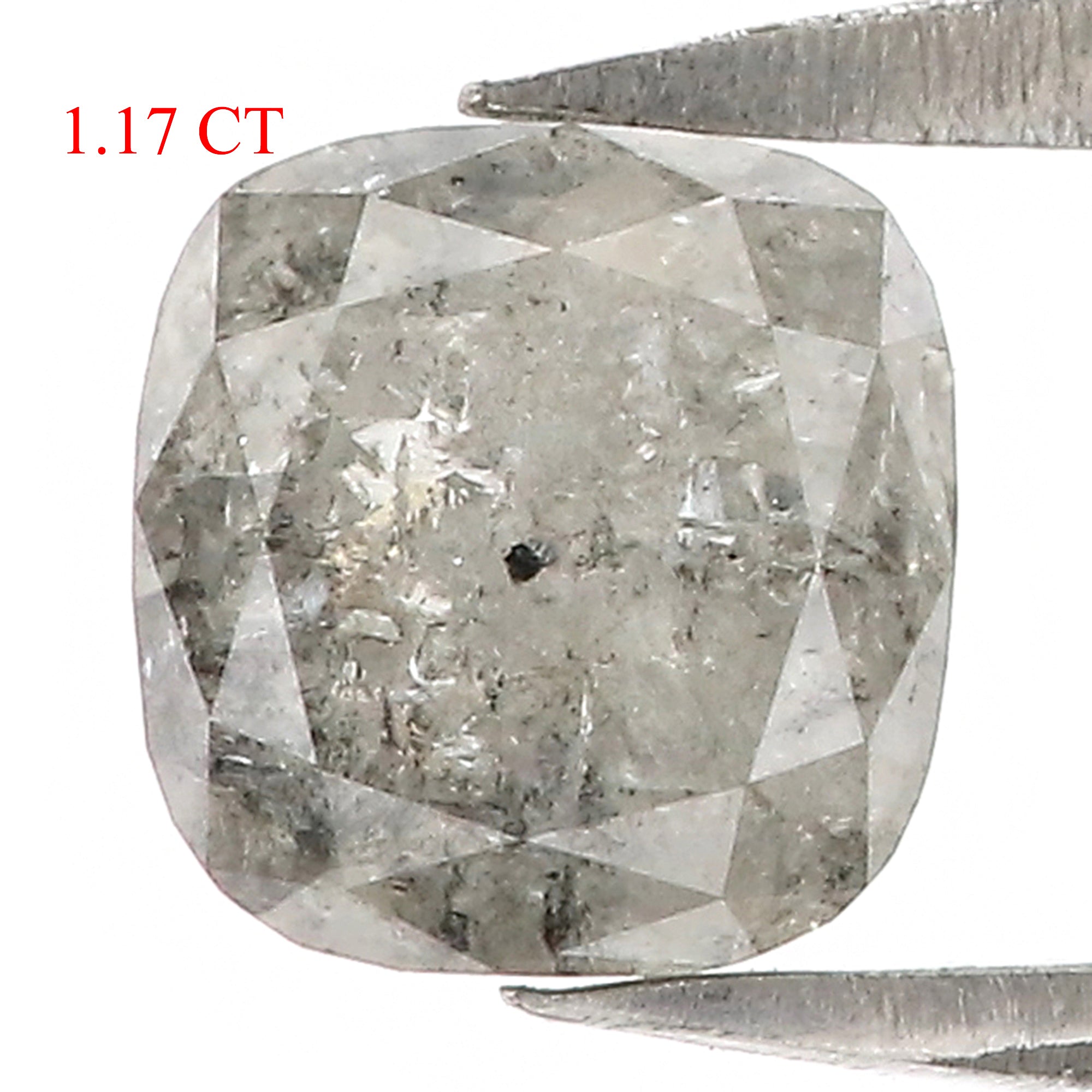 1.17 CT Natural Loose Cushion Shape Diamond Grey Color Cushion Diamond 5.80 MM Natural Loose Grey Diamond Cushion Rose Cut Diamond QL6180