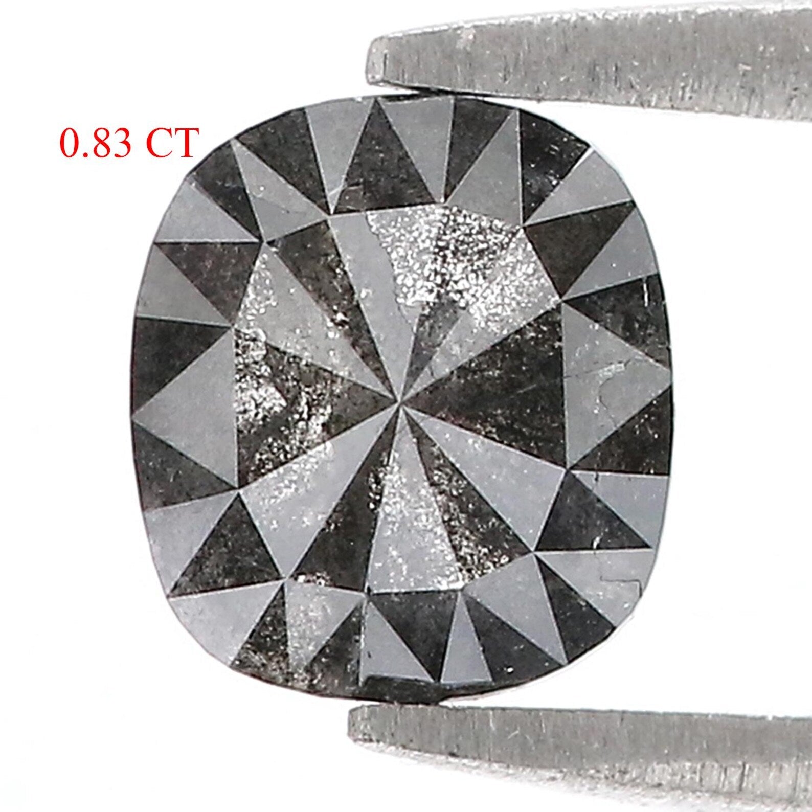 0.83 Ct Natural Loose Cushion Shape Diamond Black Color Cushion Cut Diamond 6.70 MM Natural Loose Diamond Cushion Rose Cut Diamond QN7236
