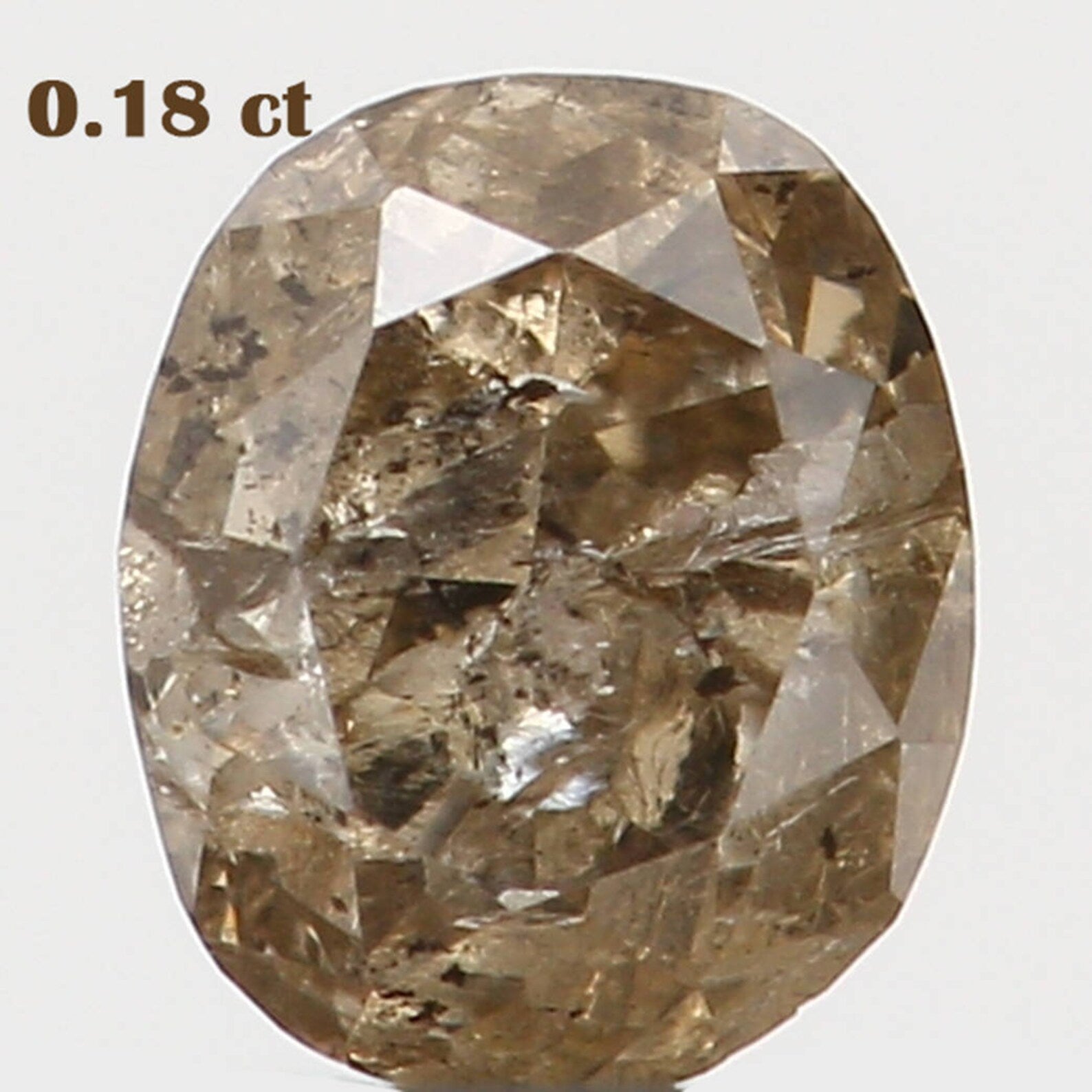 0.18 Ct Natural Loose Diamond Oval Brown Color I1 Clarity 3.40 MM N7334