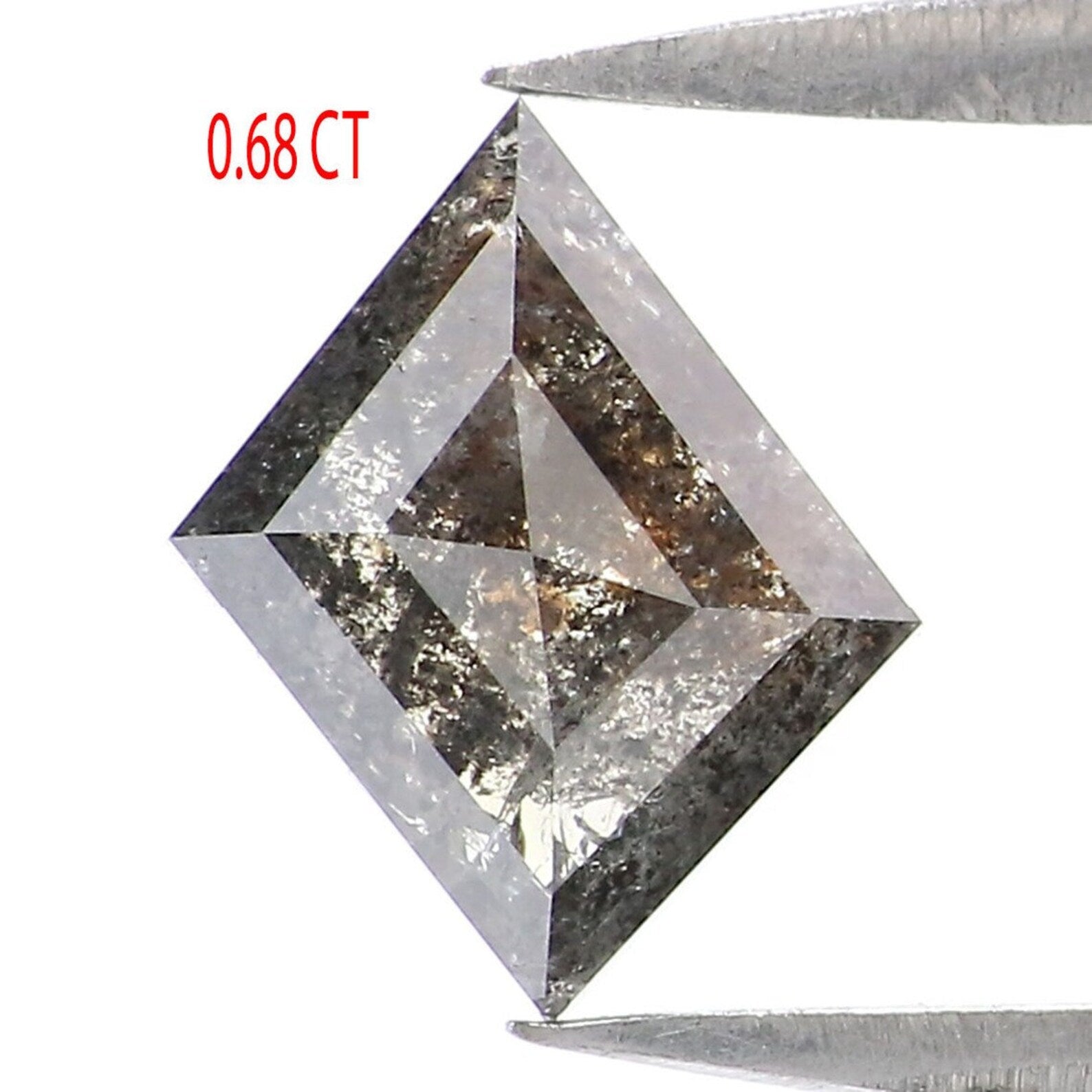 0.68 Ct Natural Loose Antique Shape Diamond Salt And Pepper Antique Diamond 7.99 MM Natural Black Grey Color Antique Rose Cut Diamond NQ1973