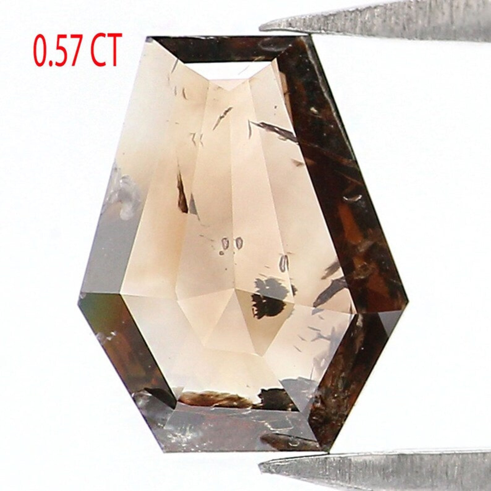 0.57 CT Natural Loose Coffin Shape Diamond Brown Color Coffin Cut Diamond 7.20 MM Natural Diamond Brown Color Coffin Rose Cut Diamond NQ8766