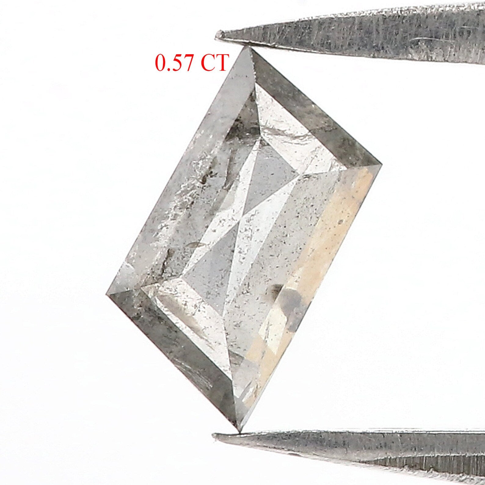 0.57 CT Natural Loose Antique Shape Diamond Salt And Pepper Diamond 7.85 MM Natural Loose Diamond Black Grey Color Antique Diamond NQ2497