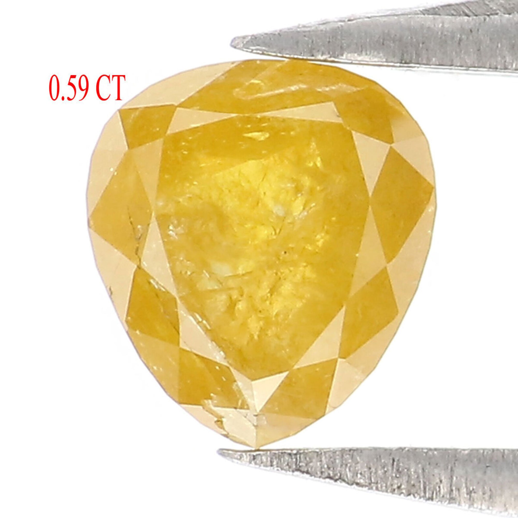 0.59 CT Natural Loose Heart Shape Diamond Yellow Color Heart Shape Diamond 5.45 MM Natural Loose Yellow Color Heart Rose Cut Diamond KR2510