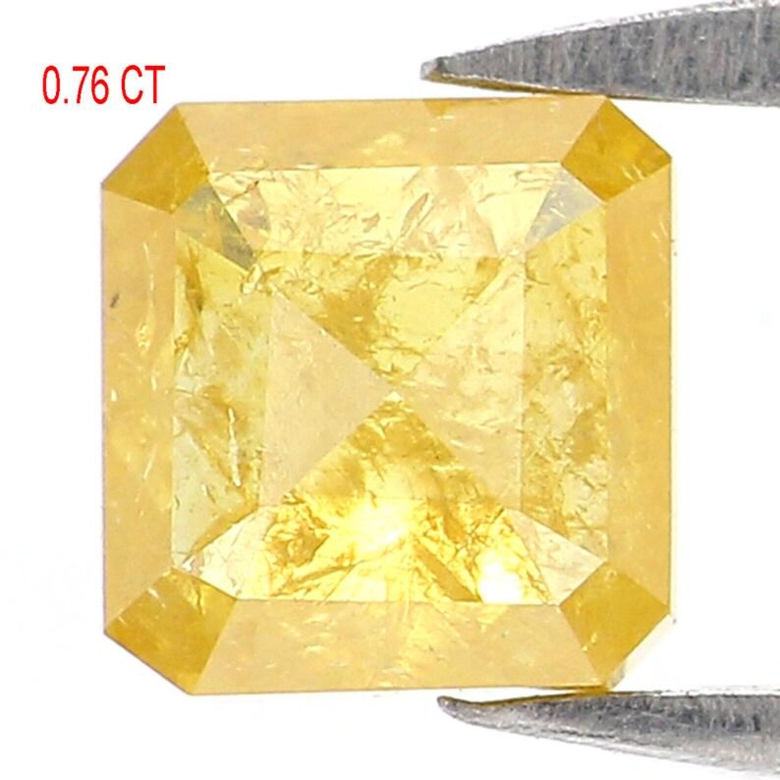 0.76 CT Natural Loose Emerald Shape Diamond Yellow Color Emerald Cut Diamond 5.05 MM Natural Loose Diamond Emerald Rose Cut Diamond NQ2212