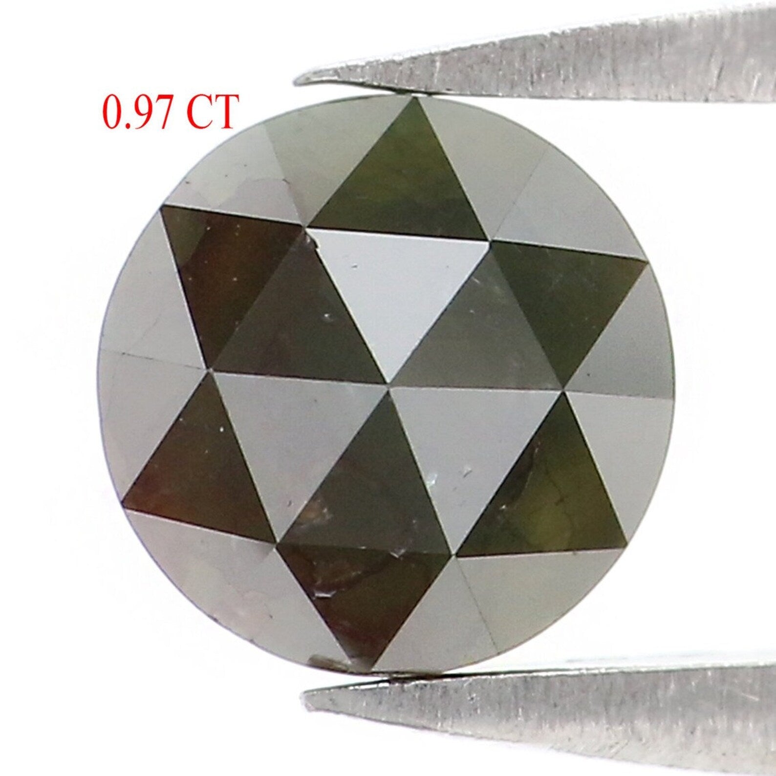 0.97 CT Natural Loose Round Shape Diamond Dark Green Color Round Cut Diamond 5.90 MM Natural Loose Diamond Round Rose Cut Diamond NQ7930