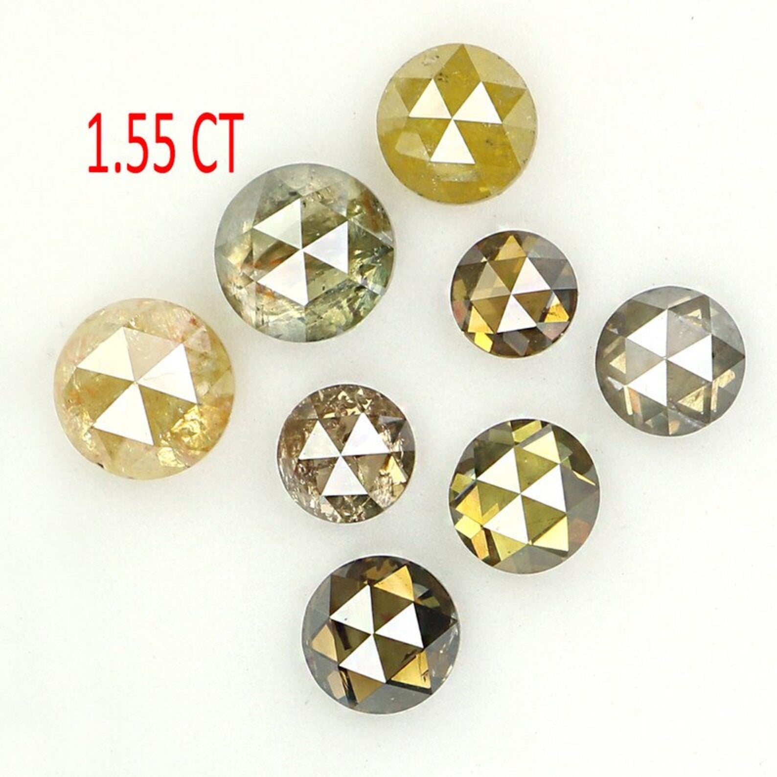 1.55 CT Natural Loose Round Cut Diamond Mix Color Round Diamond 2.60 MM Natural Loose Diamond Mix Color Diamond Rose Cut Diamond NQ1527