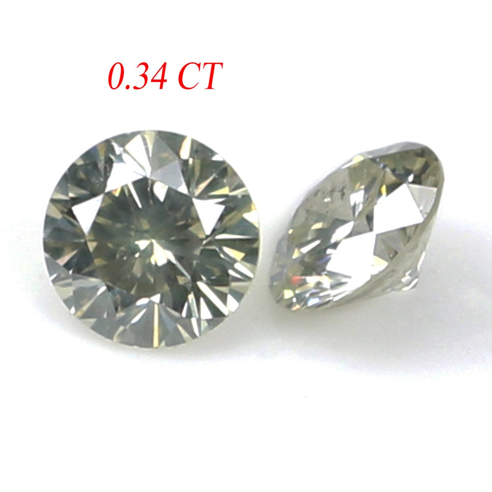 0.34 CT Natural Loose Round Brilliant Cut Pair Diamond White - I Color Round Diamond 3.50 MM Natural Loose White Round Pair Diamond KDN1863