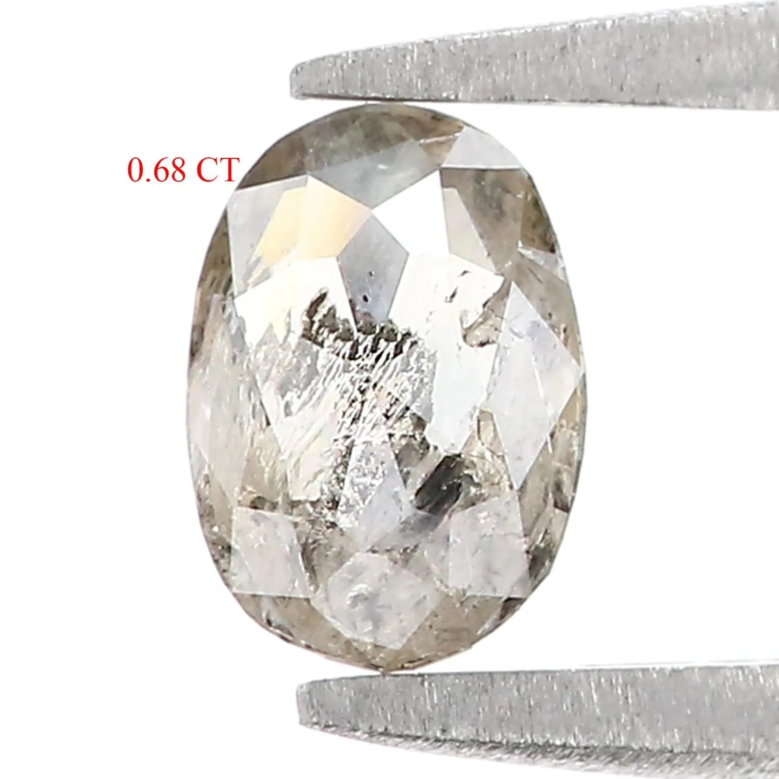 0.68 CT Natural Loose Oval Shape Diamond Salt And Pepper Oval Cut Diamond 6.85 MM Natural Loose Diamond Black Grey Oval Shape Diamond QN978