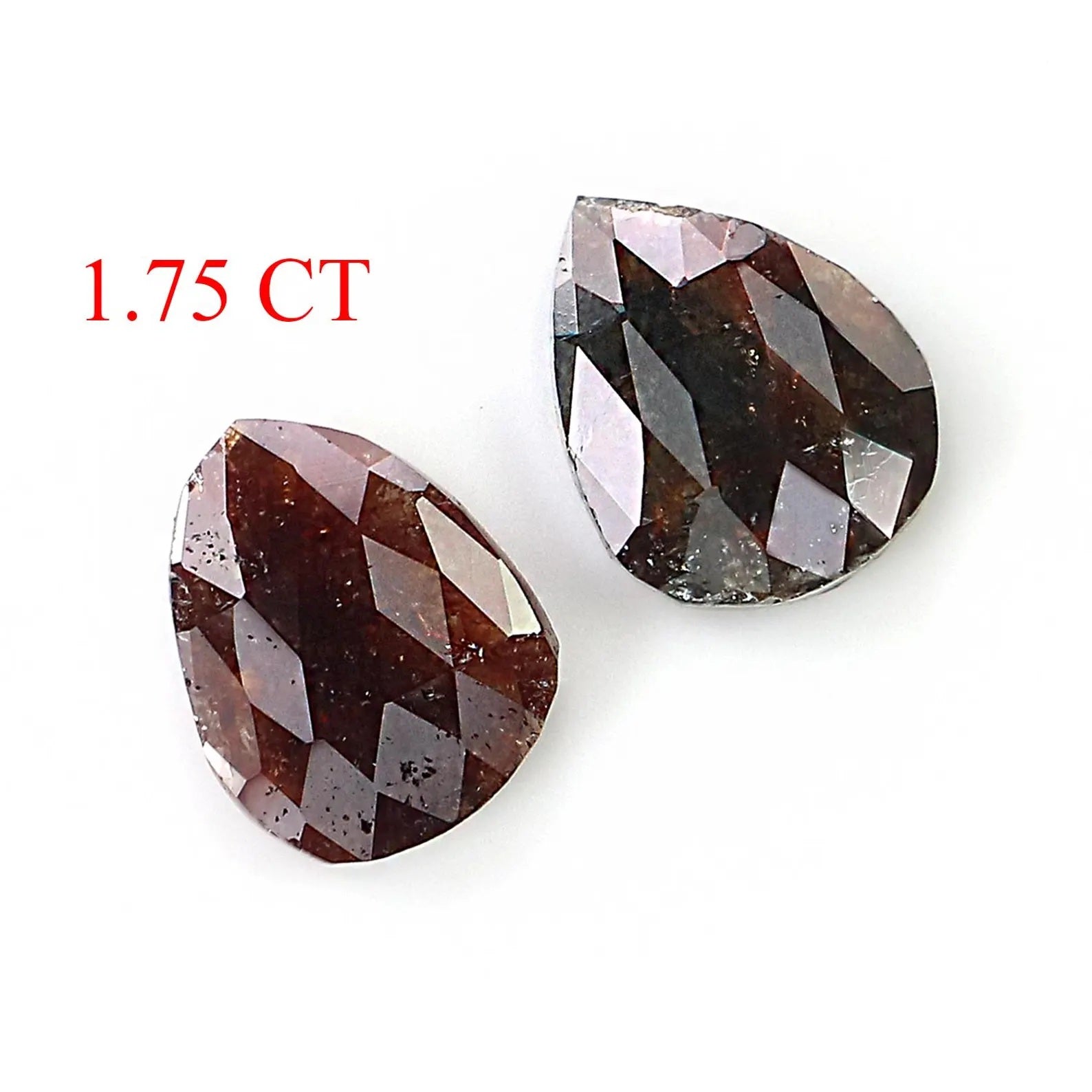 1.75 CT Natural Loose Pear Cut Pair Diamond Brown Color Pear Shape Diamond 7.35 MM Natural Diamond Brown Color Pear Rose Cut Diamond NQ2547