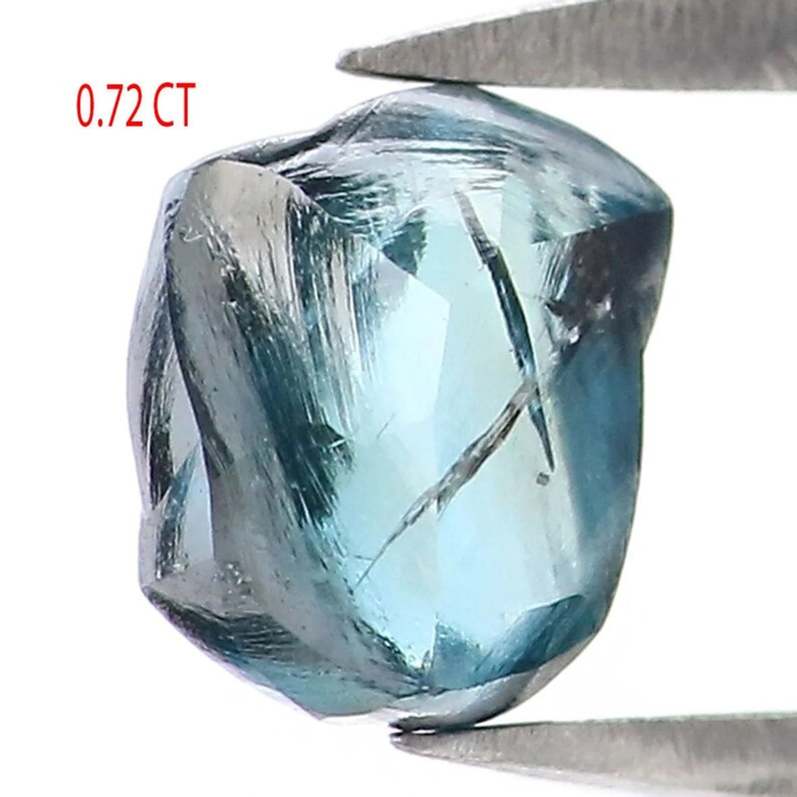 0.72 CT Natural Loose Rough Shape Diamond Blue Color Rough Cut Diamond 5.75 MM Natural Loose Diamond Blue Rough Irregular Cut Diamond NQ1990