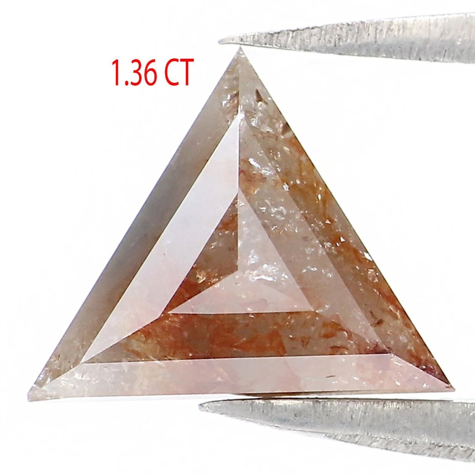1.36 CT Natural Loose Triangle Cut Diamond Grey Brown Color Triangle Cut Diamond 7.45 MM Natural Grey Brown Triangle Rose Cut Diamond NQ746
