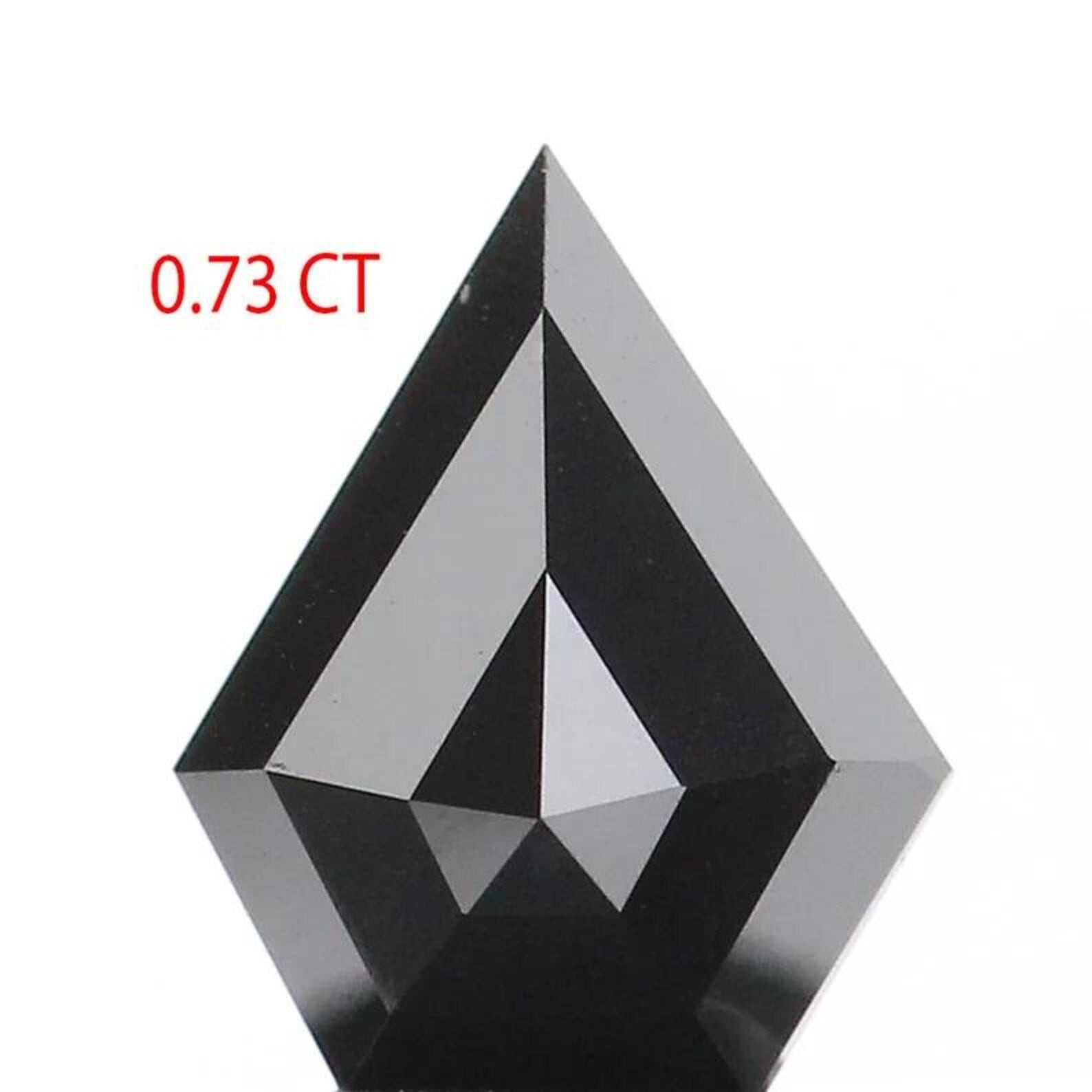 0.73 CT Natural Loose Shield Shape Diamond Black Color Shield Cut Diamond 7.60 MM Natural Loose Black Color Shield Rose Cut Diamond NQ306